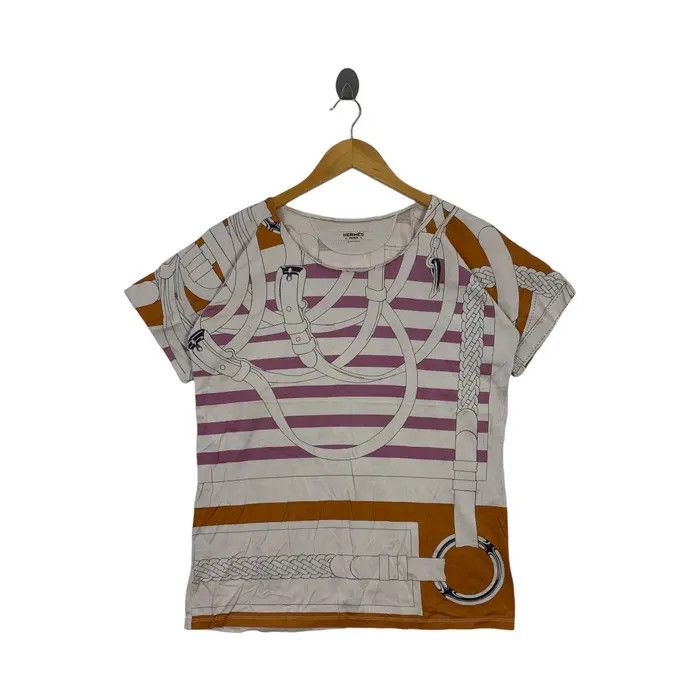 Hermes Vintage HERMES PARIS BAROQUE Made In France Tee Shirt Size S / US 4 / IT 40 - 1 Thumbnail