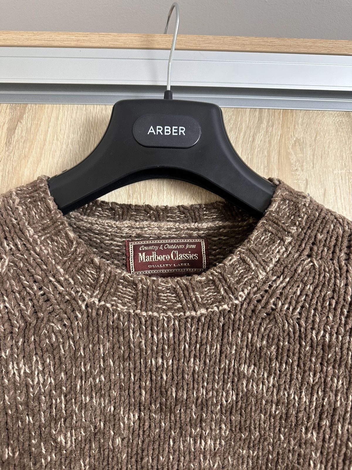 Marlboro Classics 🔥 Marlboro Classics Knit Sweater Pullover Wool Cotton Brown Size US L / EU 52-54 / 3 - 5 Thumbnail