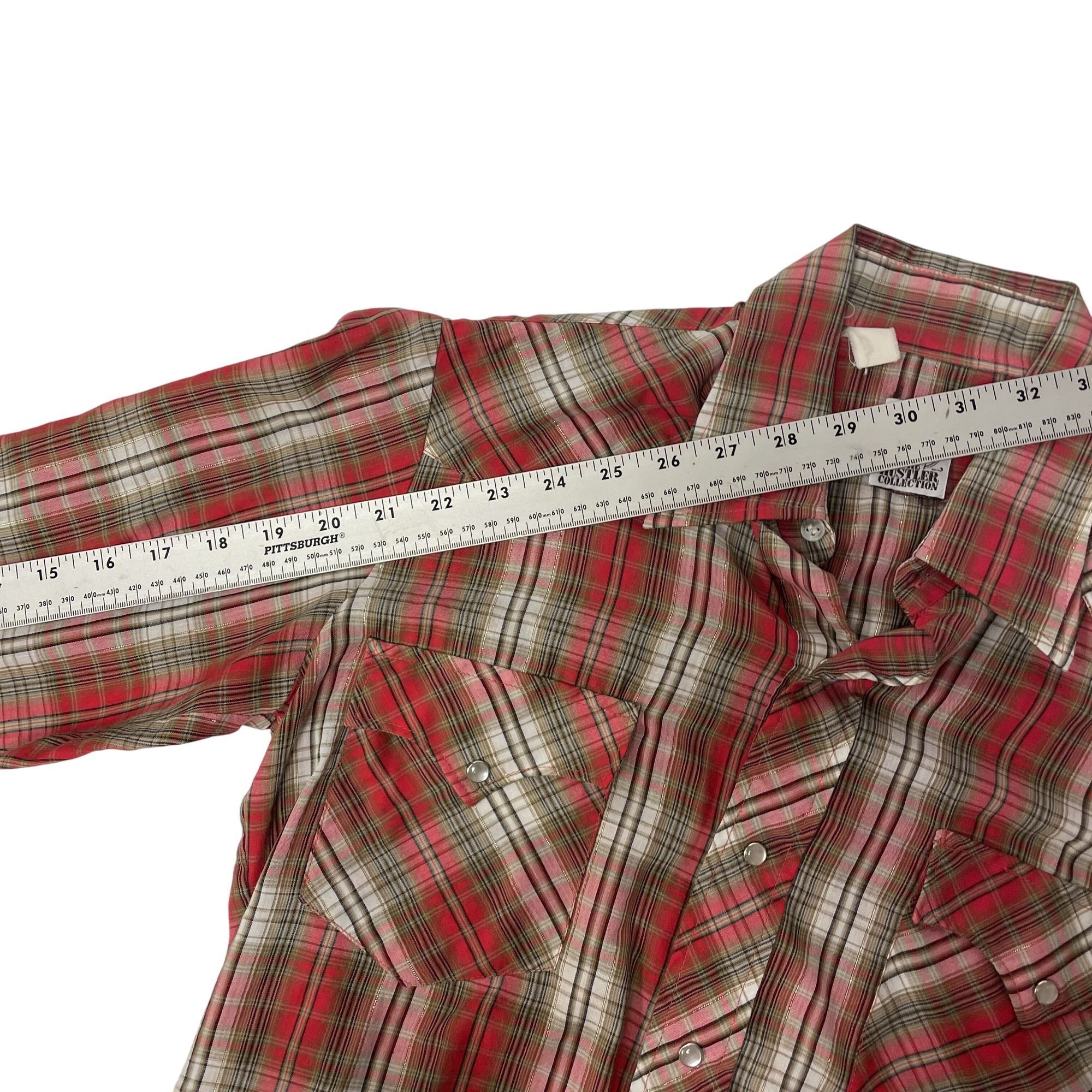 Other Vtg The Hustlers Red SPARKLE PLAID Cowboy Western Shirt Size US S / EU 44-46 / 1 - 6 Thumbnail
