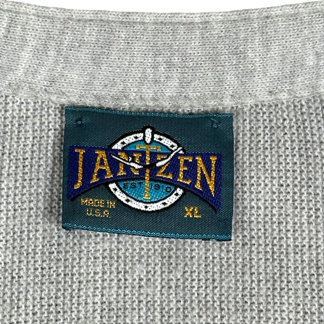Jantzen VINTAGE Jantzen Cardigan Sweater Men's Gray XL Large Button Up 80s USA Made Knit Cardigan Size US L / EU 52-54 / 3 - 4 Thumbnail