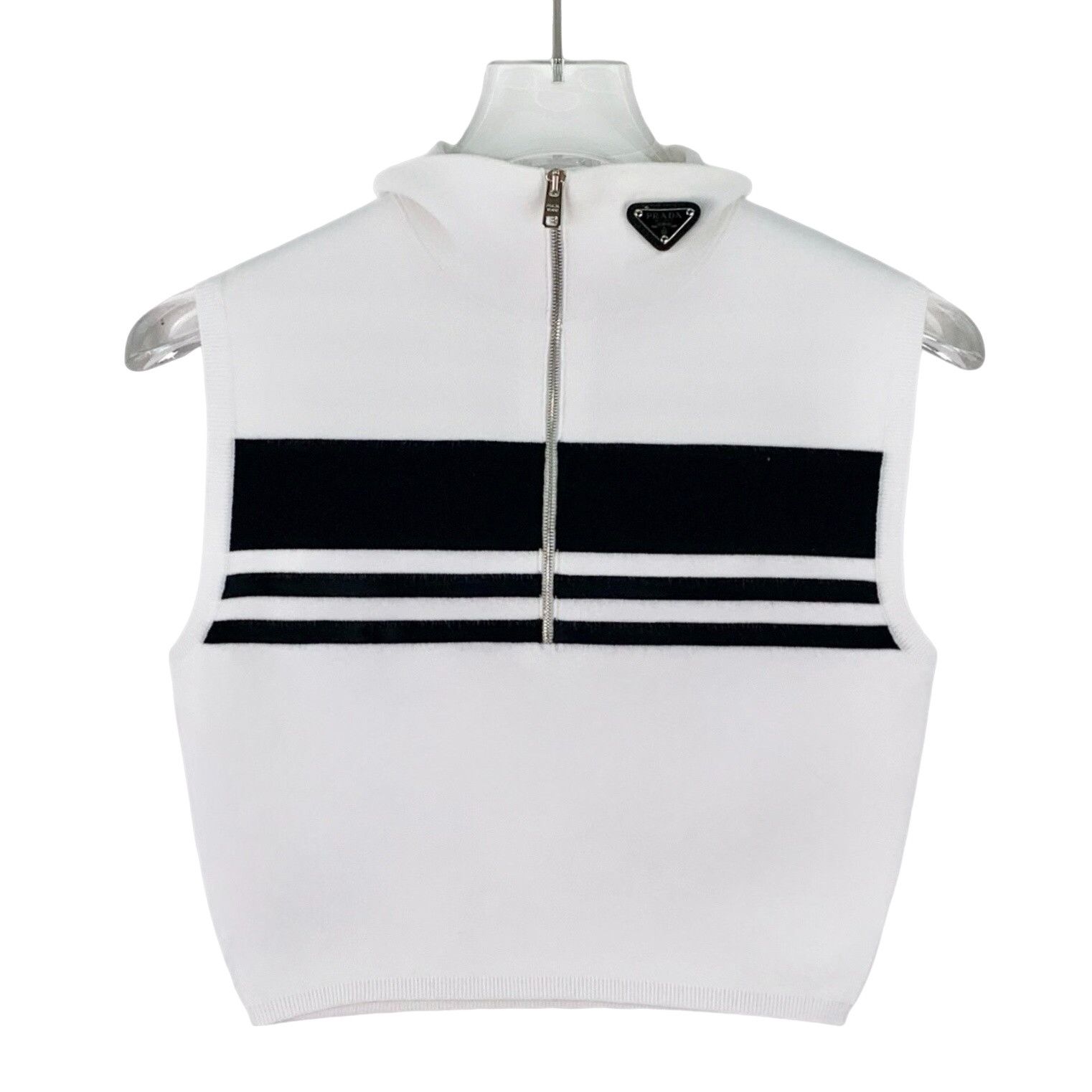 Prada Prada Striped Half-Zip Knit Tank Top IT 38 Size XS / US 0-2 / IT 36-38 - 1 Thumbnail