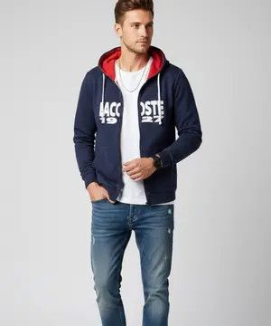 Lacoste Vintage Lacoste "1927" Big Spellout Logo Full Zip Hoodie Size US M / EU 48-50 / 2 - 11 Thumbnail