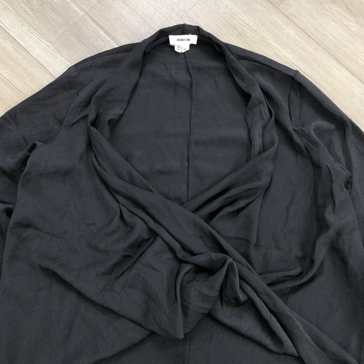 Helmut Lang Helmut Lang Draped Wrap Black Blouse Italian Designer Luxury Size M / US 6-8 / IT 42-44 - 4 Thumbnail