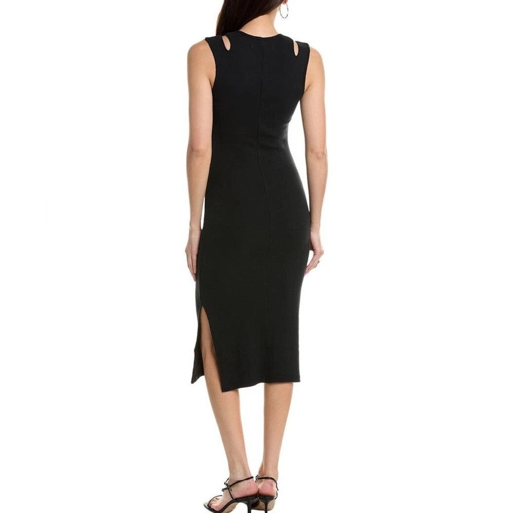 Hudson Hudson Black Cut-Out Midi Dress NWT XL Ribbed Bodycon Side Size XL / US 12-14 / IT 48-50 - 2 Thumbnail