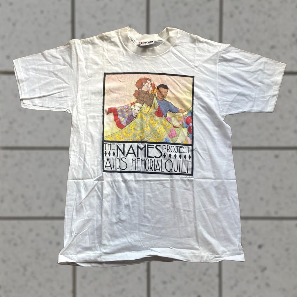 Stafford VTG 90s T Shirt XL The Names Project AIDS Memorial Quilt Art Mary Engelbreit Mens Size US XL / EU 56 / 4 - 1 Thumbnail