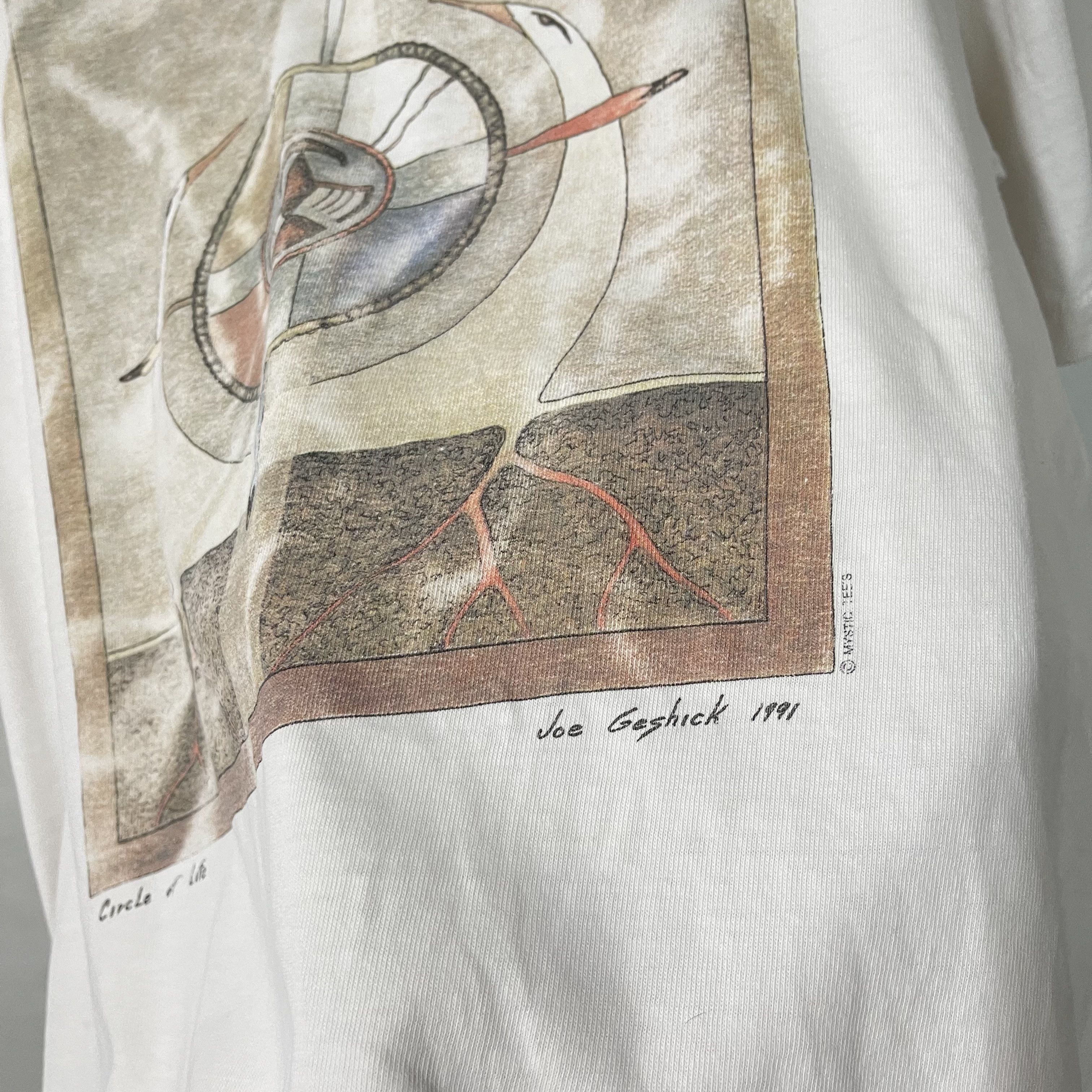Vintage Vintage 90s Joe Geshick Circle of Life T-shirt Size US L / EU 52-54 / 3 - 4 Thumbnail