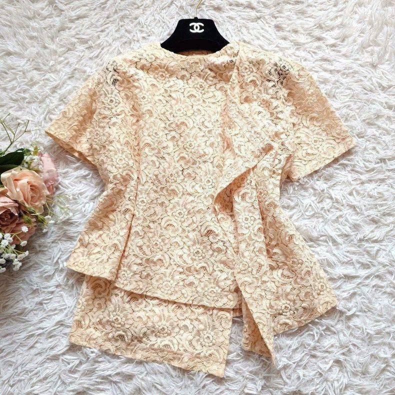 Comme des Garcons COMME des GARCONS Beige Lace Top - dmc Size US M / EU 48-50 / 2 - 1 Thumbnail