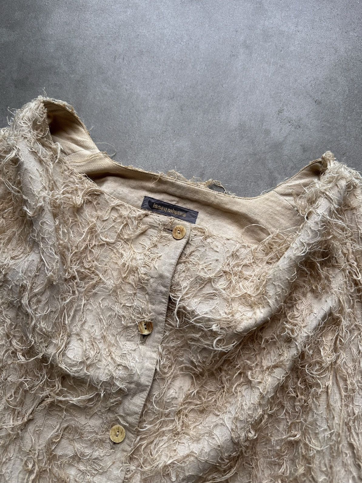 Issey Miyake 1980s ISSEY MIYAKE TEXTURED LINEN JACKET Size US M / EU 48-50 / 2 - 9 Thumbnail