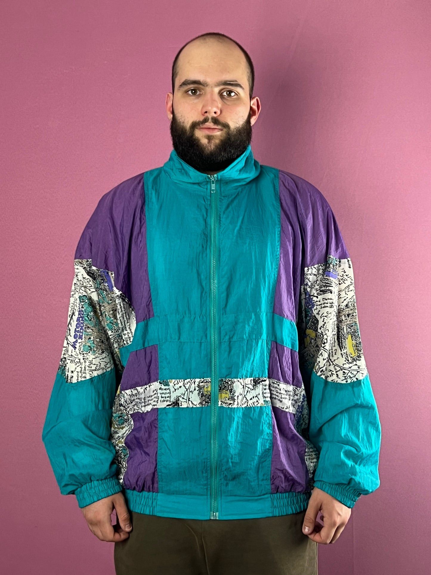 Vintage 90s Rodeo Vintage Men's Сolor Block Windbreaker Jacket - XL Size US XL / EU 56 / 4 - 1 Thumbnail