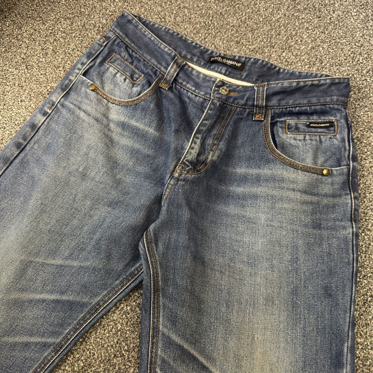 Dolce & Gabbana Dolce & Gabbana 2000 Blue Denim Studded Jeans Streetwear Size US 33 - 3 Thumbnail