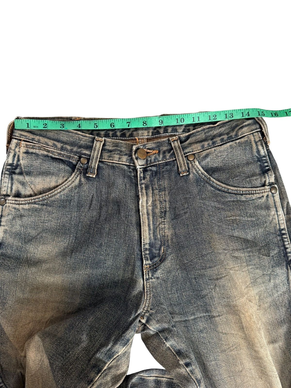 Wrangler VINTAGE WRANGLER BLUE RIPPED DISTRESSED JEANS DENIM PANTS Size US 28 / EU 44 - 6 Thumbnail