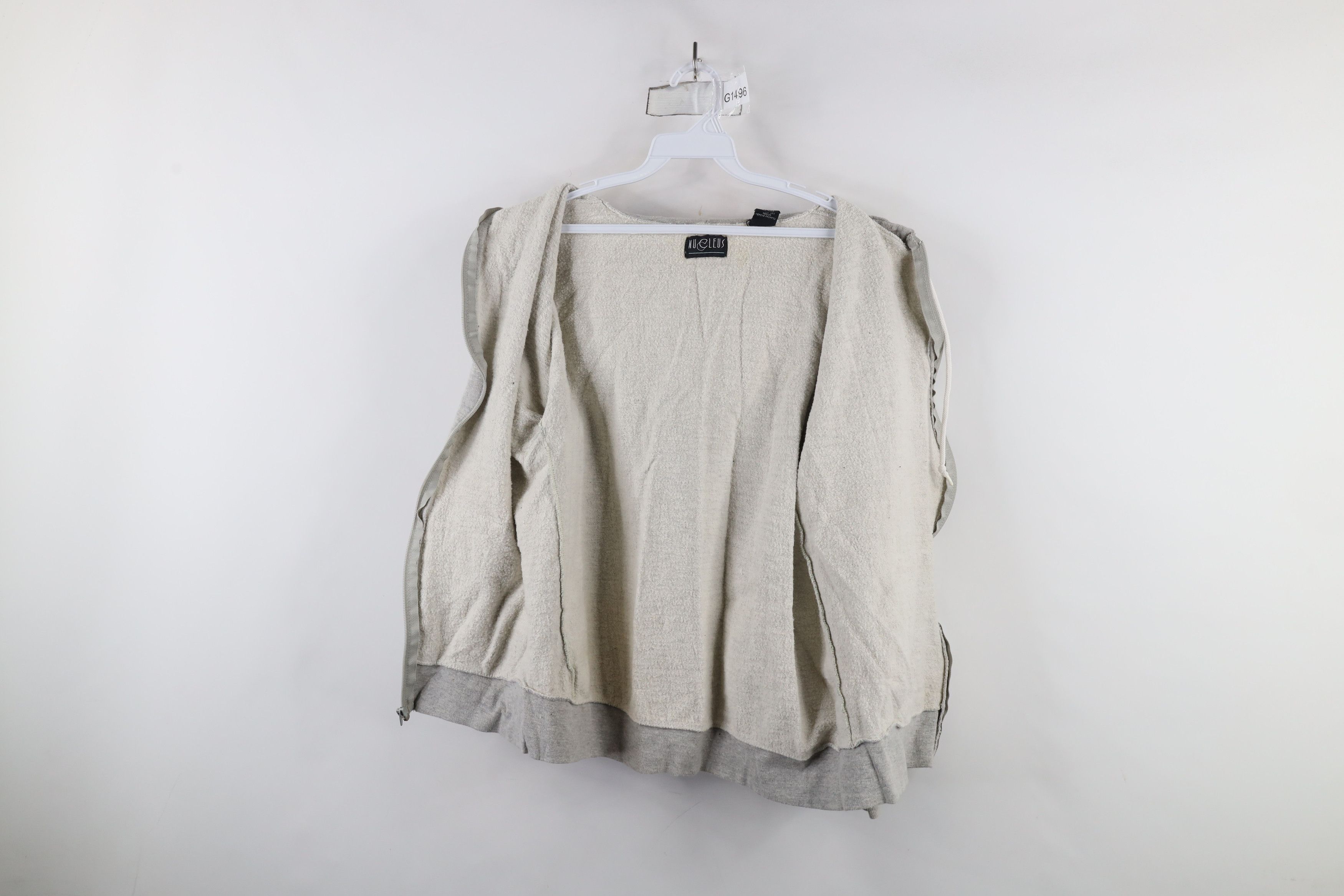 Vintage Vintage 90s Streetwear Blank Full Zip Hoodie Heather Gray Size L / US 10 / IT 46 - 9 Thumbnail