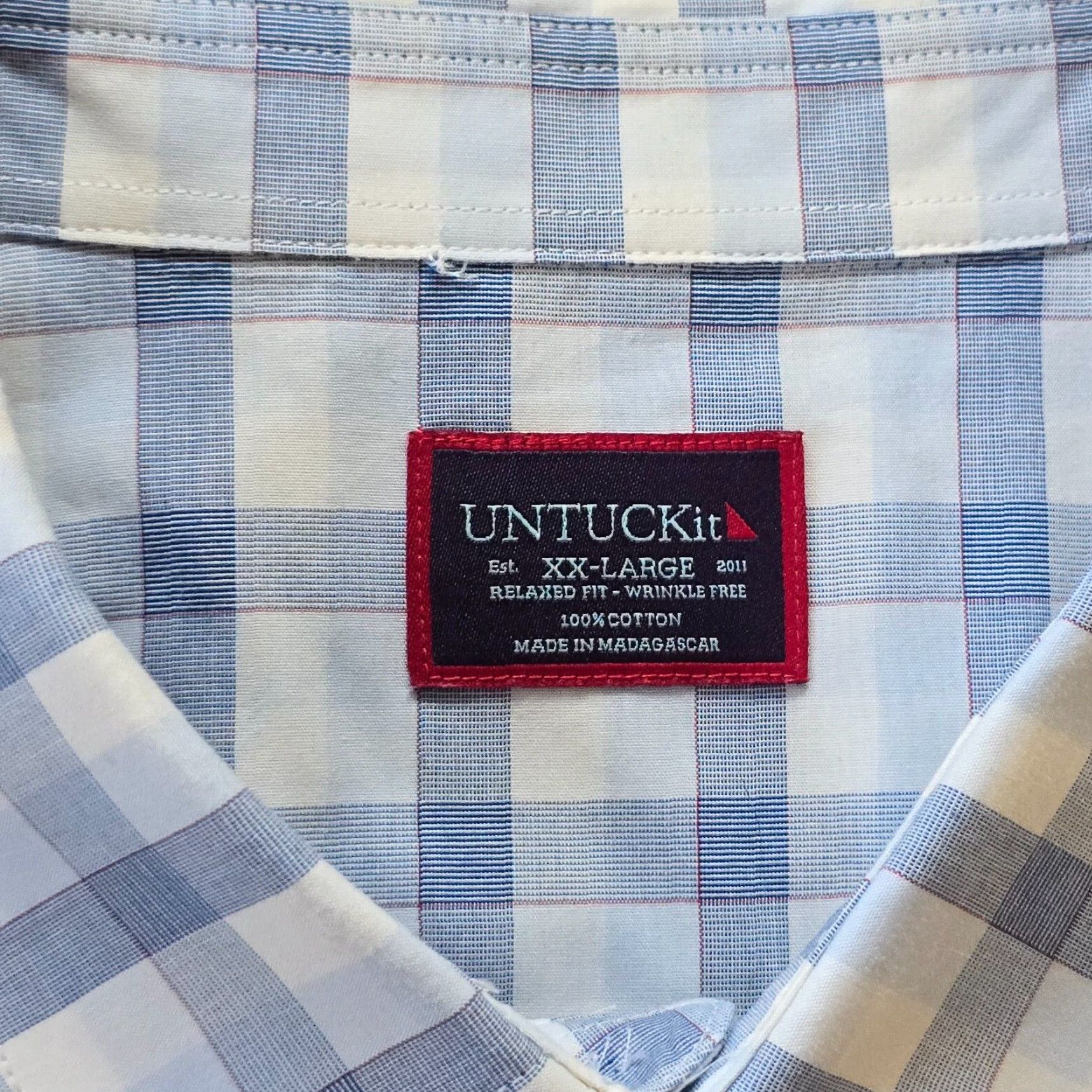 UNTUCKit UNTUCKit Shirt Mens 2XL Blue Plaid Button-Down Long Sleeve Classic Career Shirt Mens 2XL Blue Plaid Button-Down Long Sleeve UNTUCKit Size US XXL / EU 58 / 5 - 4 Thumbnail