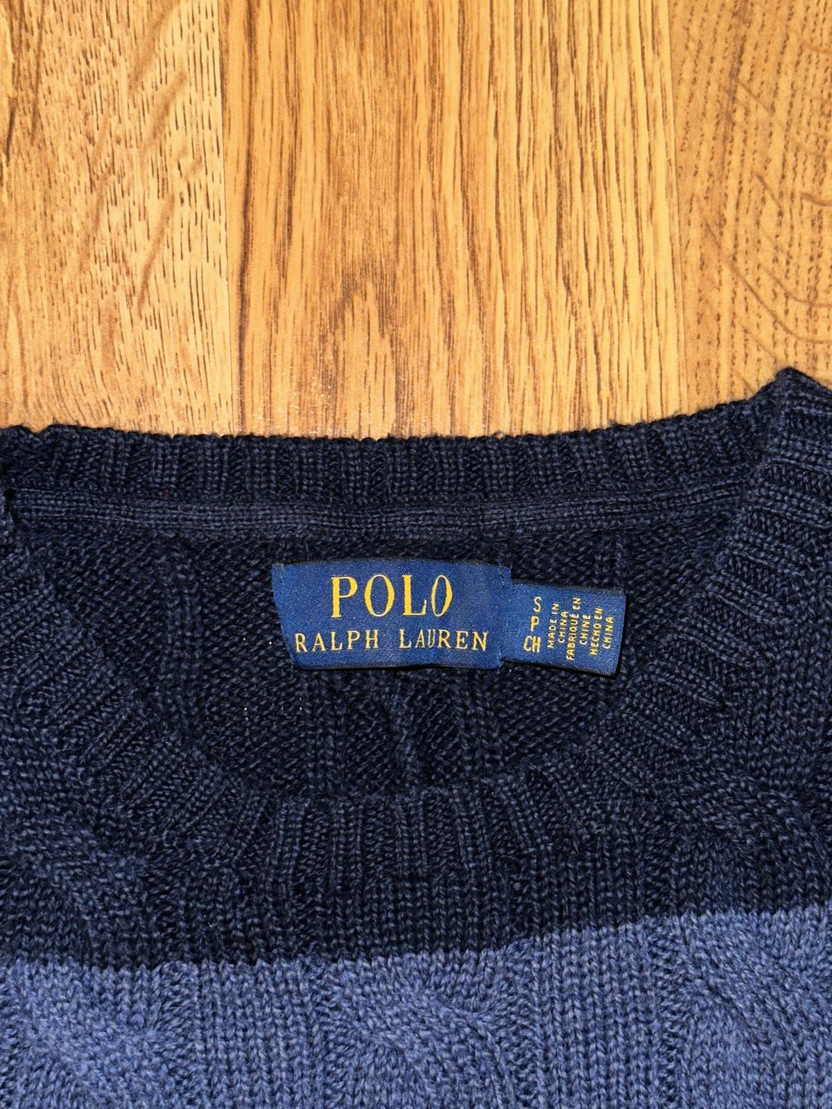 Polo Ralph Lauren RALPH LAUREN Classics Striped Cable Knit Wool Sweater FLAW Size US S / EU 44-46 / 1 - 8 Thumbnail