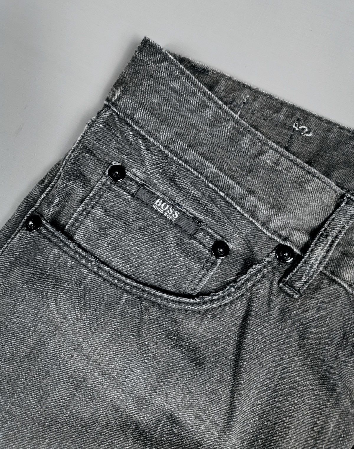 Hugo Boss Boss Distressed Black Denim Jeans Size US 34 / EU 50 - 3 Thumbnail