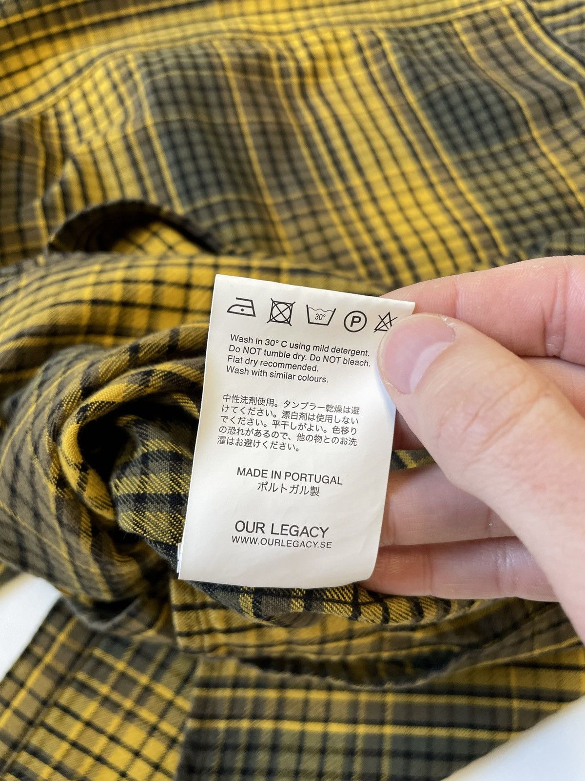 Our Legacy Yellow/Black Check Utility Boxy Shirt Size US L / EU 52-54 / 3 - 9 Thumbnail