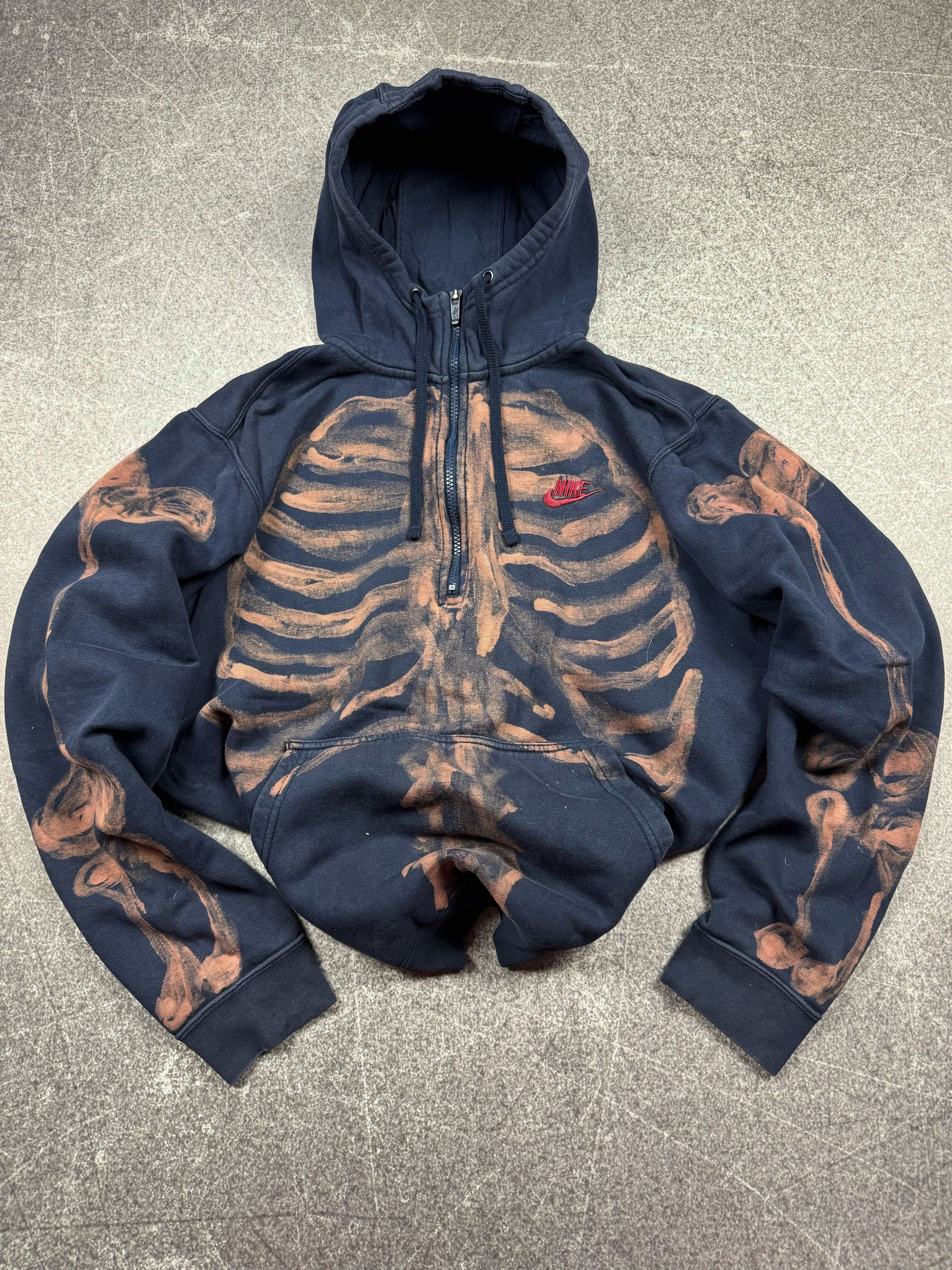 Vintage Streetwear Kapital Style Nike Skeleton Hoodie 90s