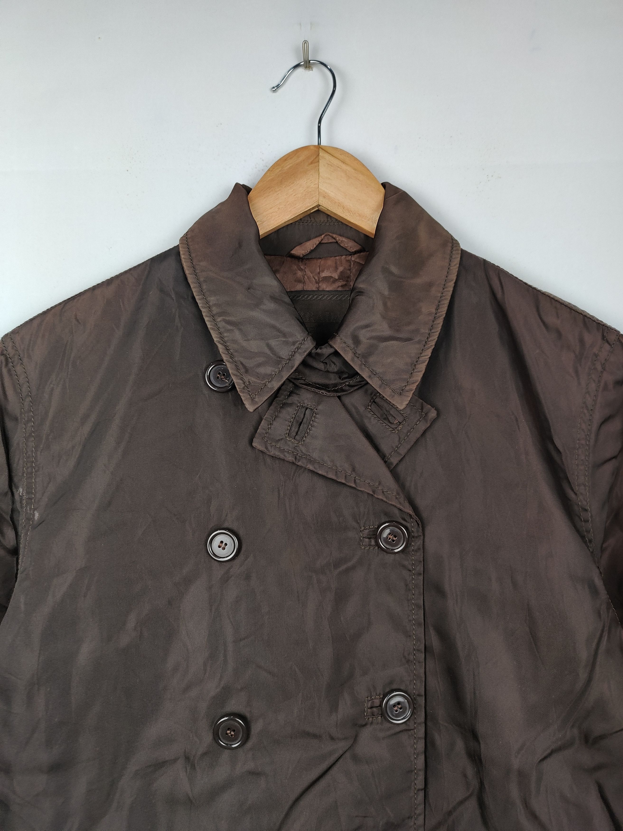 Vintage Prada Nylon Peacoat Jacket Made In Italy