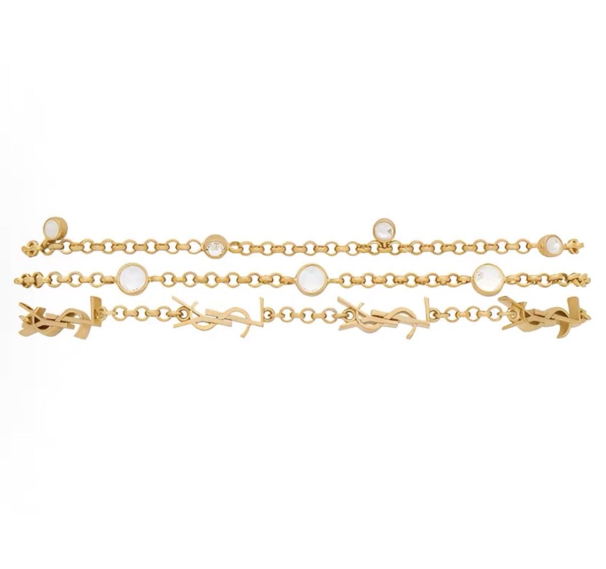 Yves Saint Laurent Saint Laurent Cassandre Multi-chain Gold-plated Bracelet J42 Size ONE SIZE - 3 Thumbnail