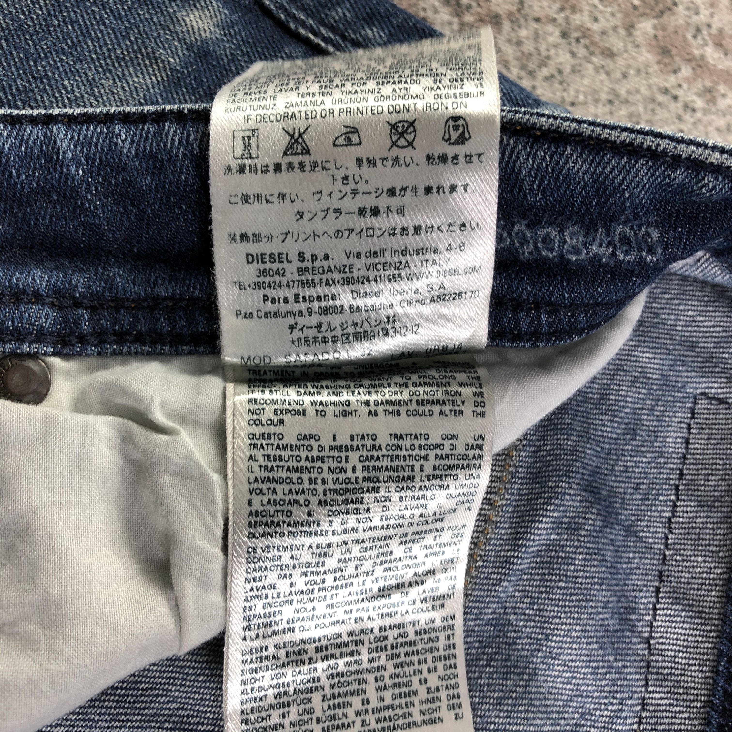 Diesel Diesel Safado Jeans Distressed Denim KJ2236 Size US 31 - 12 Thumbnail