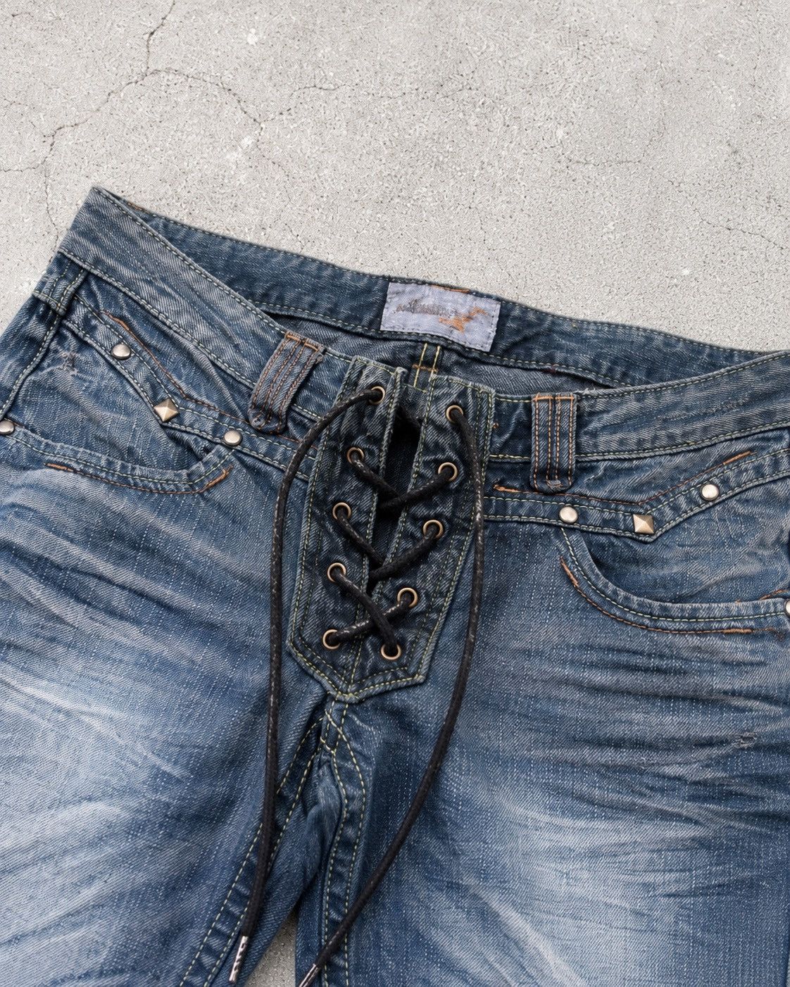 5351 POUR LES HOMMES TAEWON RENOVATIOB lace-up flare jeans Size US 28 / EU 44 - 3 Thumbnail