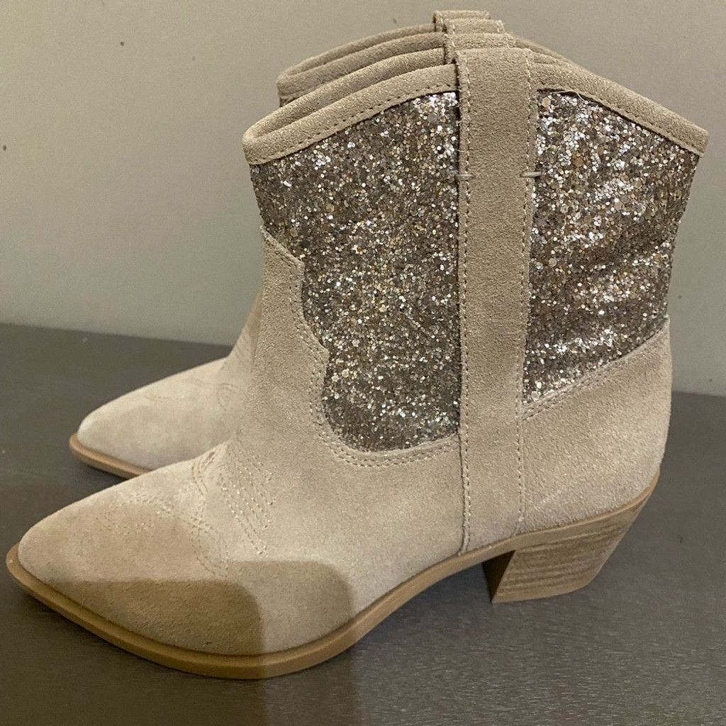 Dolce Vita Dolce Vita Shreya Glitter Suede Cowboy Boots Size US 6 / IT 36 - 3 Thumbnail