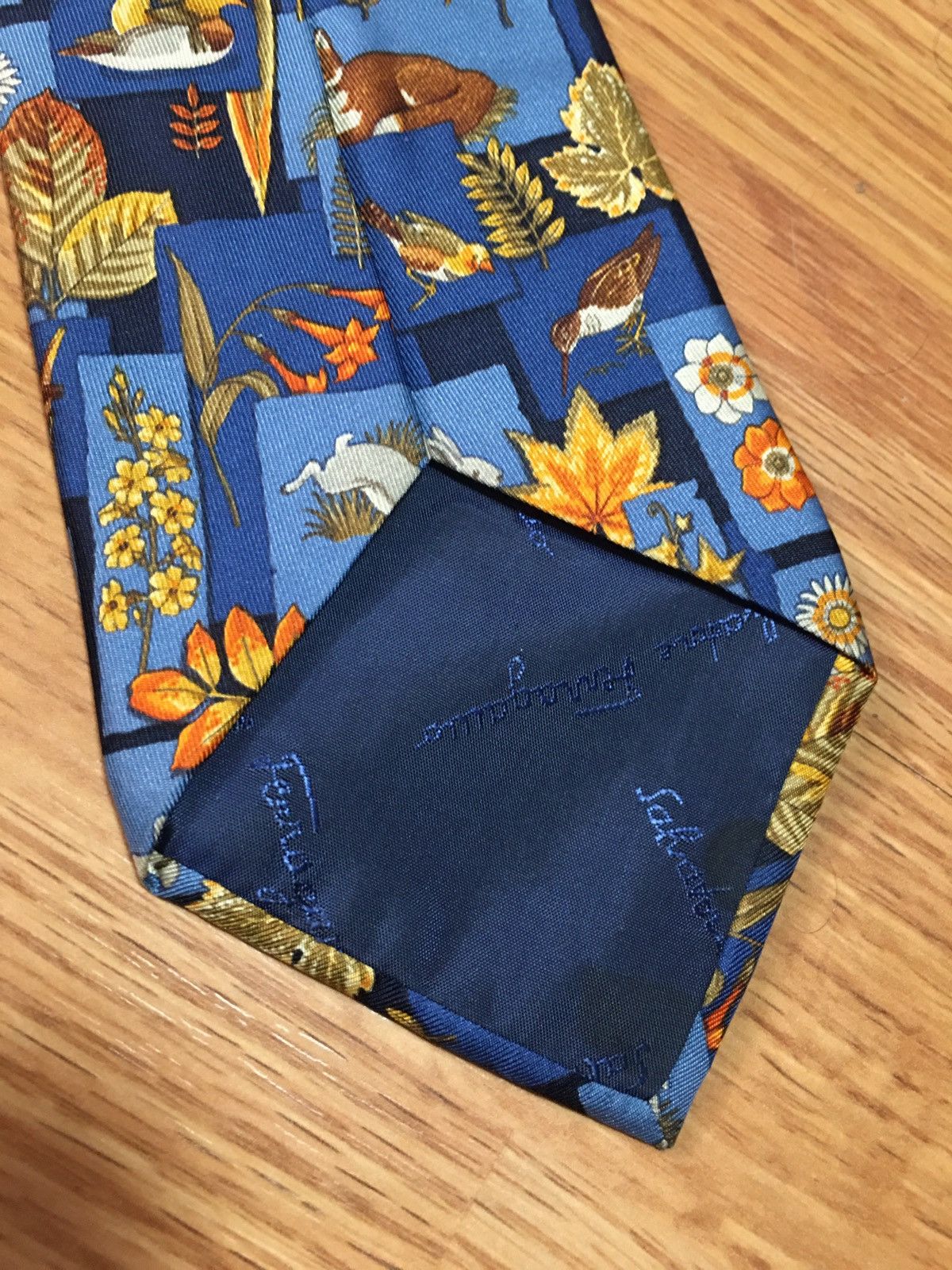 Salvatore Ferragamo Salvatore Ferragamo Floral Nature Print Silk Mens Tie Size ONE SIZE - 4 Thumbnail