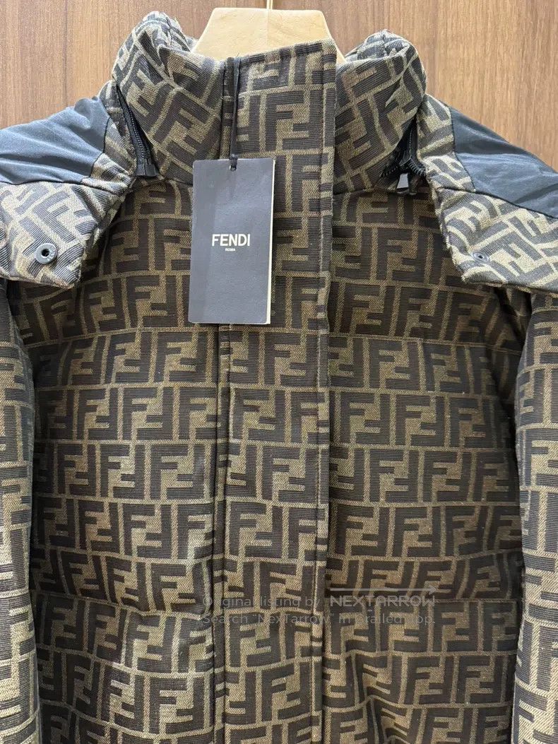 Fendi Fendi Brown monogram logo hooded down jacket Size XXS / US 00 / IT 34 - 3 Thumbnail