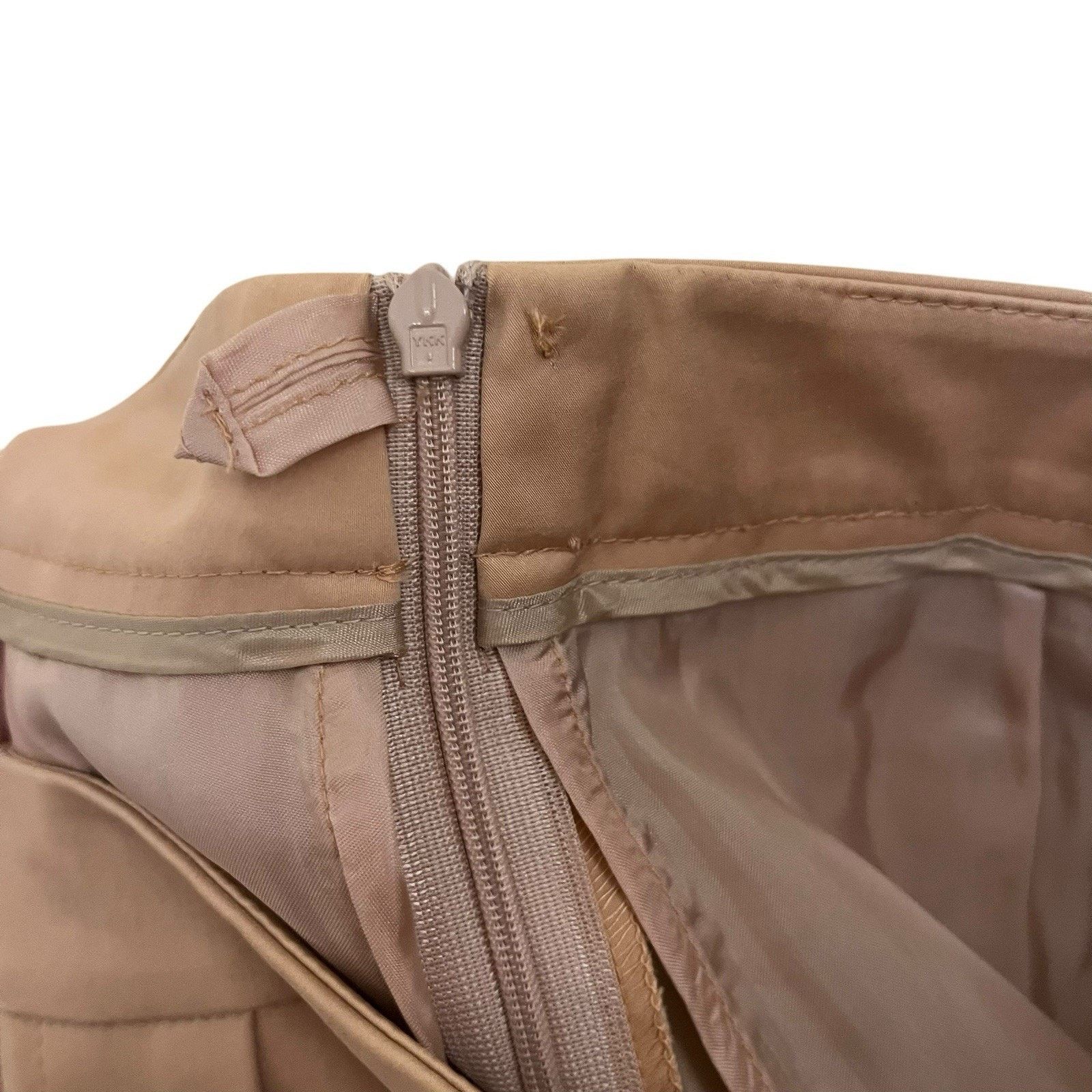 Akris × Designer Akris | Punto Tan Pencil Skirt Zipper Pockets 10 above Knee Size 32" / US 10 / IT 46 - 6 Thumbnail