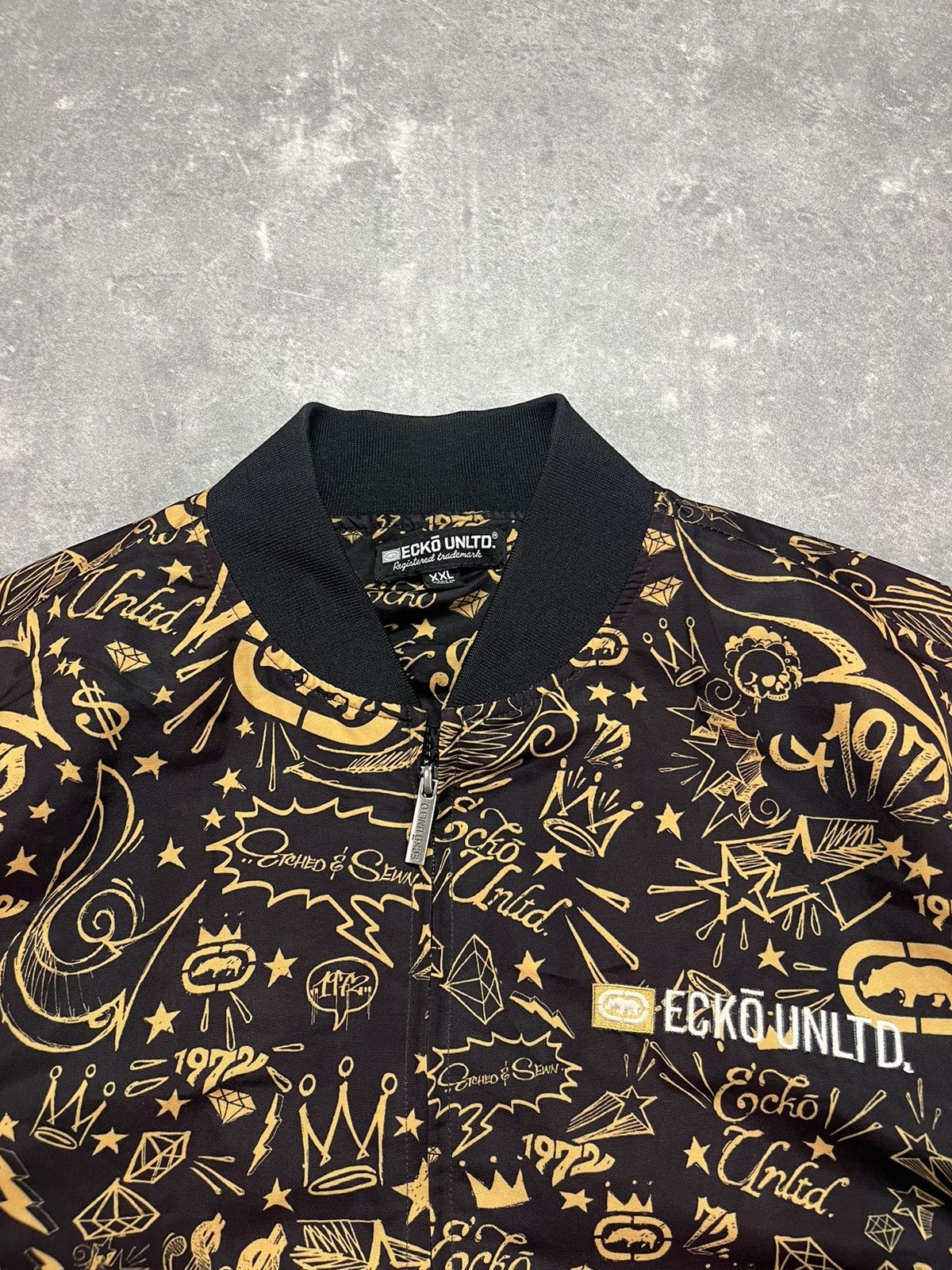 Ecko Unltd. 90s/00s Mega Baggy AOP Multilogo Printed Bombe Jacket XXL Size US XXL / EU 58 / 5 - 8 Thumbnail