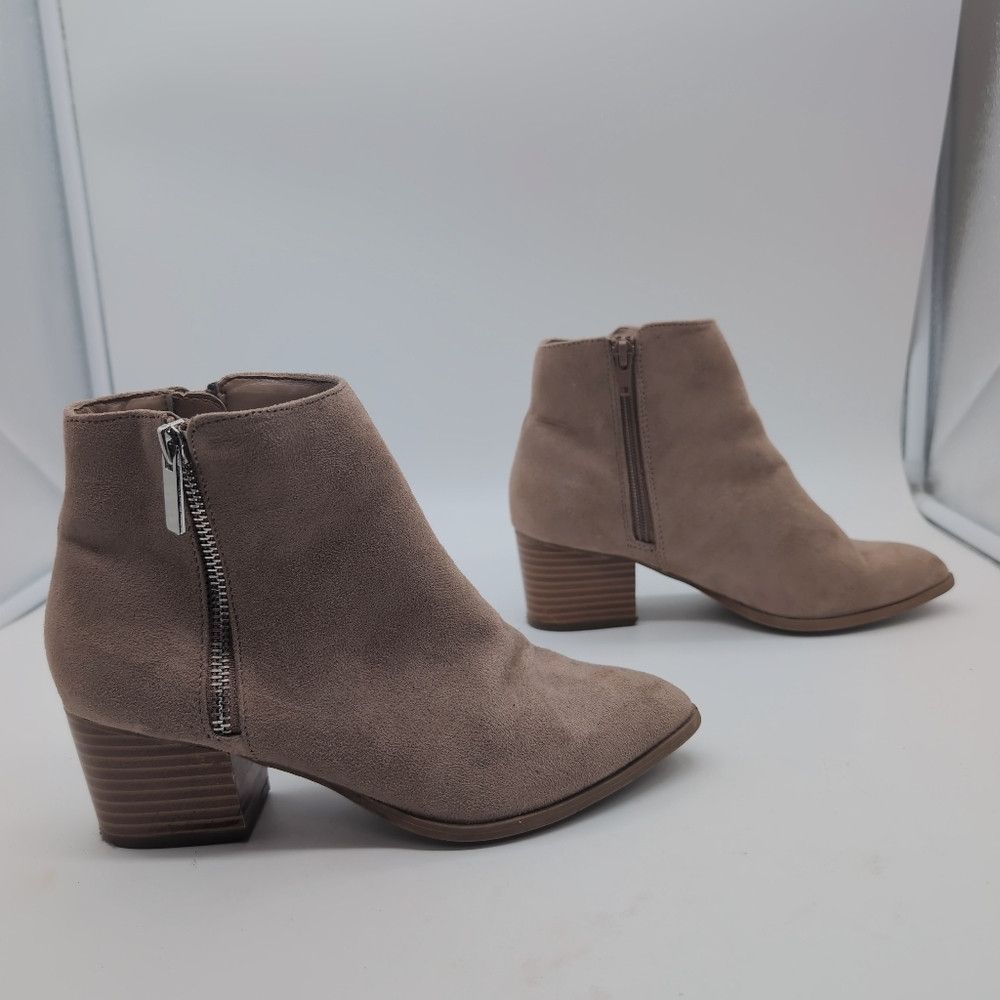 Lulus Lulu's Elegant Sz 6 Tan Fabric Suede Boots Booties Size US 6 / IT 36 - 6 Thumbnail