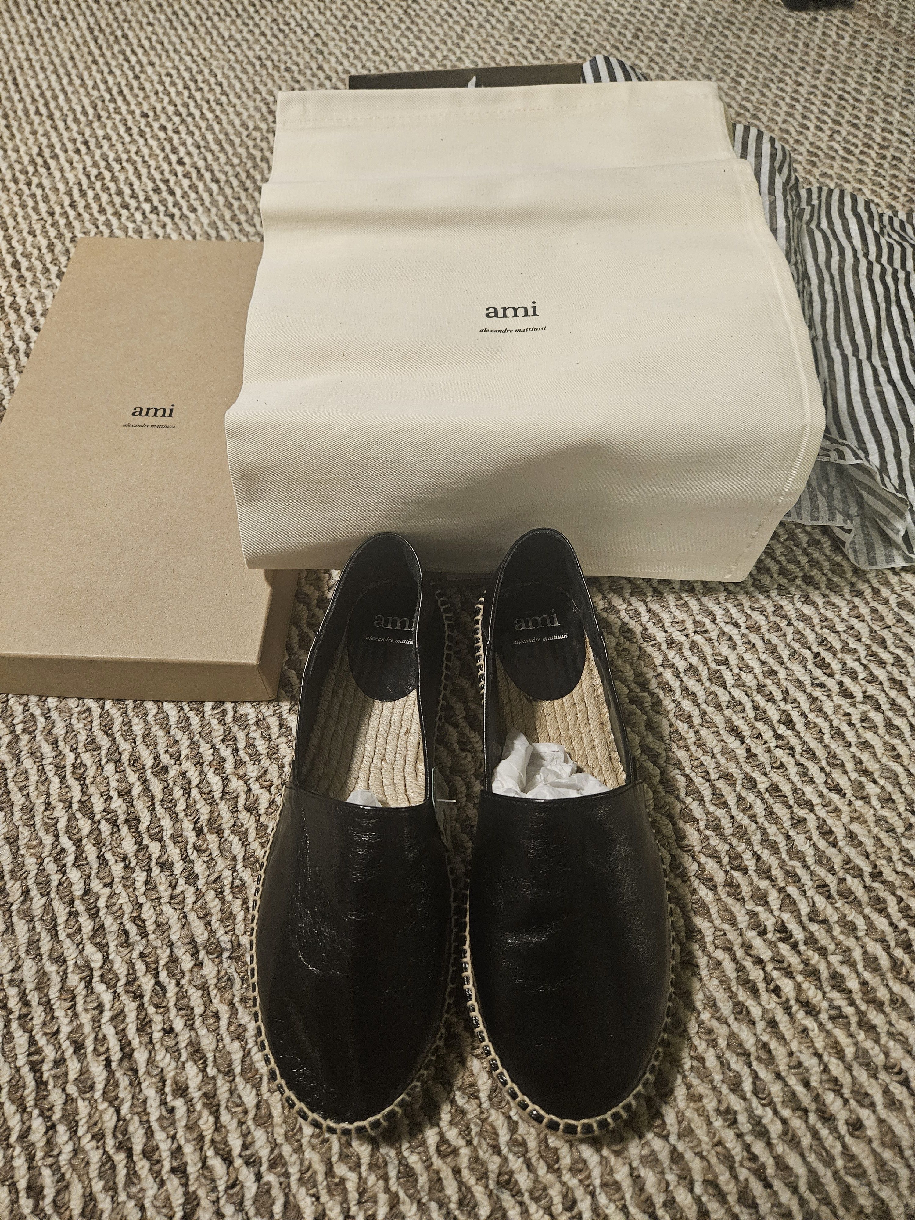AMI (Closet Clean out) Black 'AMI Leather' Espadrilles Size US 7 / EU 40 - 4 Thumbnail