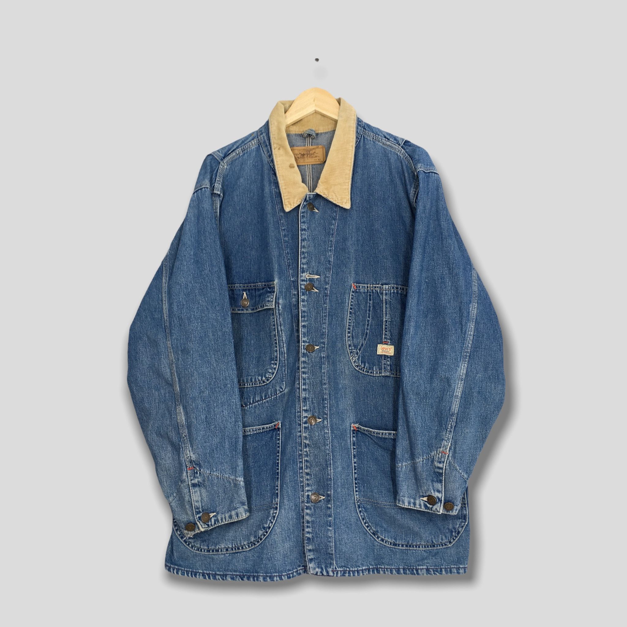 image of Levis x Vetra Vintage 1990S Levi's Denim Jeans Worker Jacket Xlarge in Blue, Men's