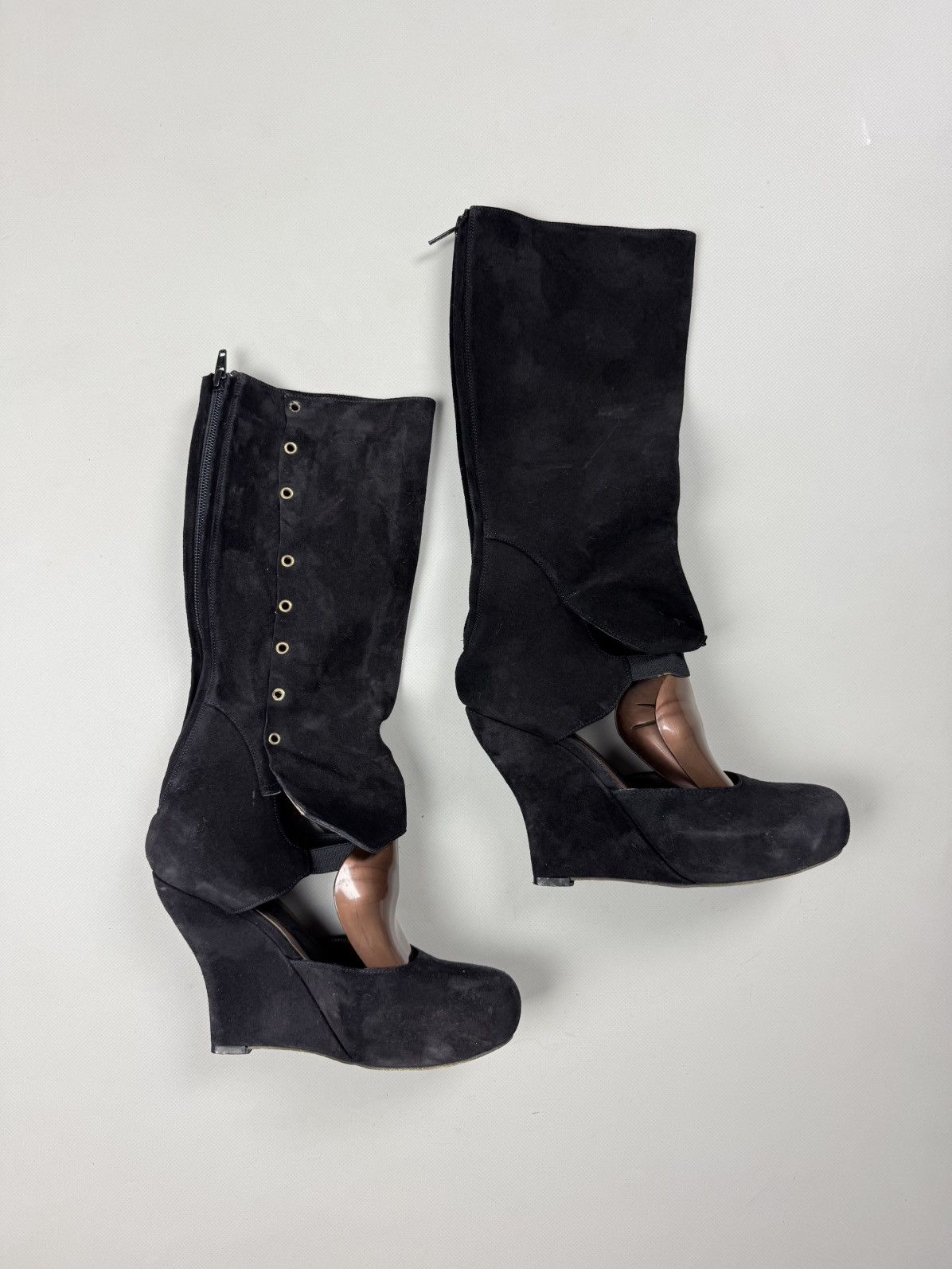 Marni Marni Suede Cut-out High Wedge Over The Knee Boots Shoes Size US 6 / IT 36 - 1 Thumbnail