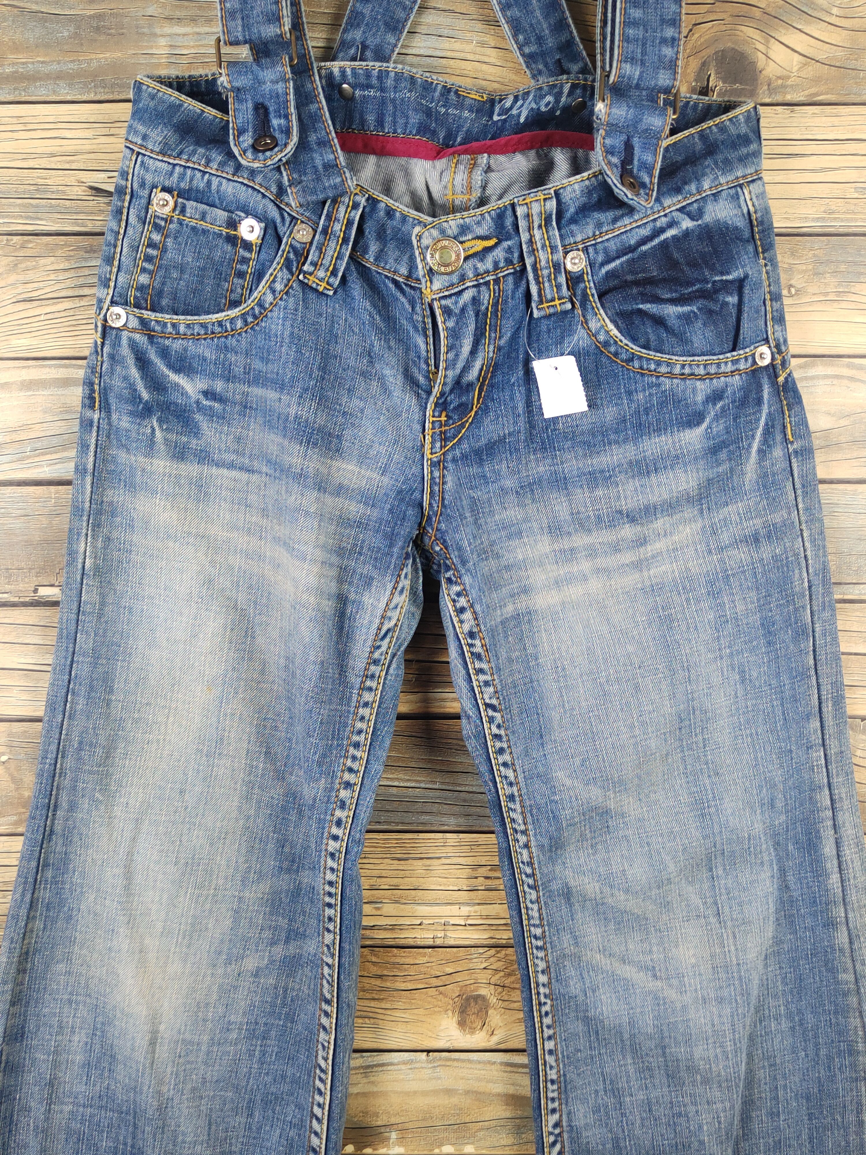 Japanese Brand DL Japanese Brand Blue Distressed Suspender Jeans #1082 Size 28" / US 6 / IT 42 - 5 Thumbnail