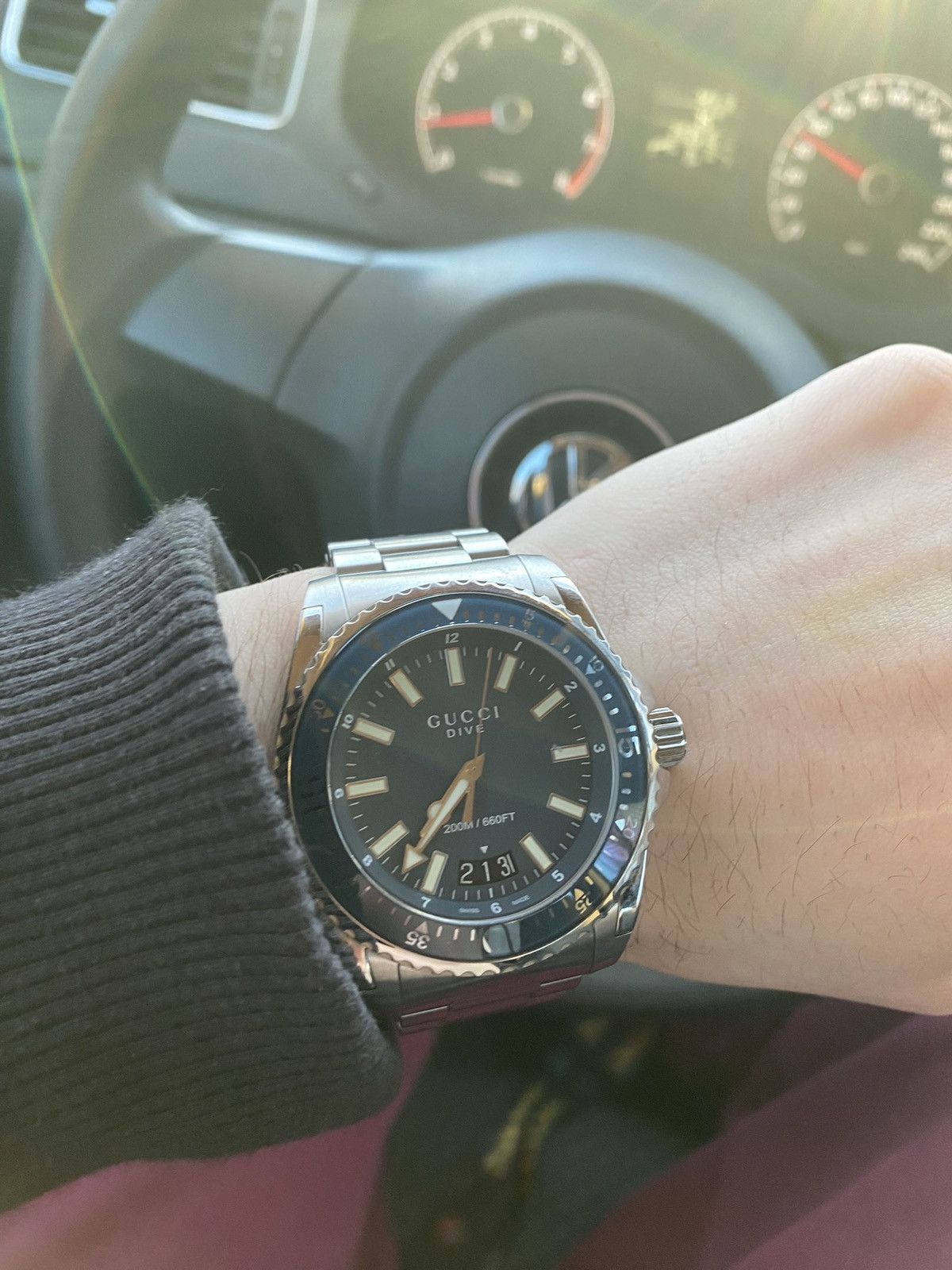 Gucci Swiss Blue Dial Stainless Steel 45mm Dive Watch by GUCCI Size ONE SIZE - 11 Thumbnail