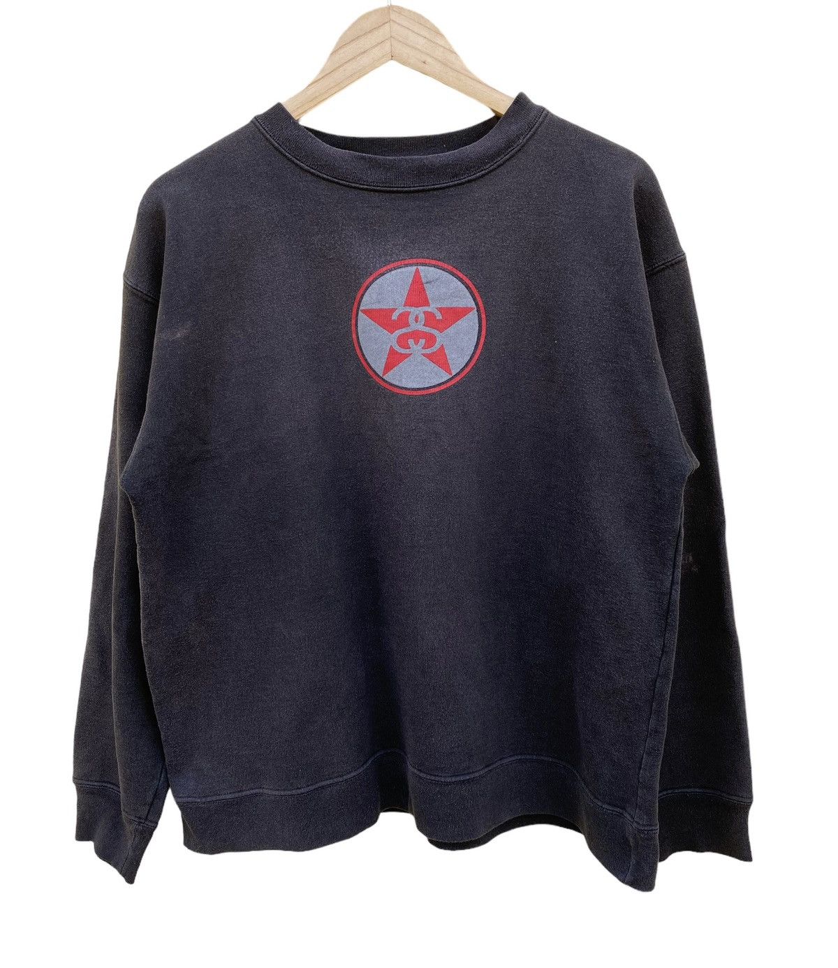 Stussy Vintage Stussy sunfaded big logo spell out sweatshirt Size US L / EU 52-54 / 3 - 1 Thumbnail