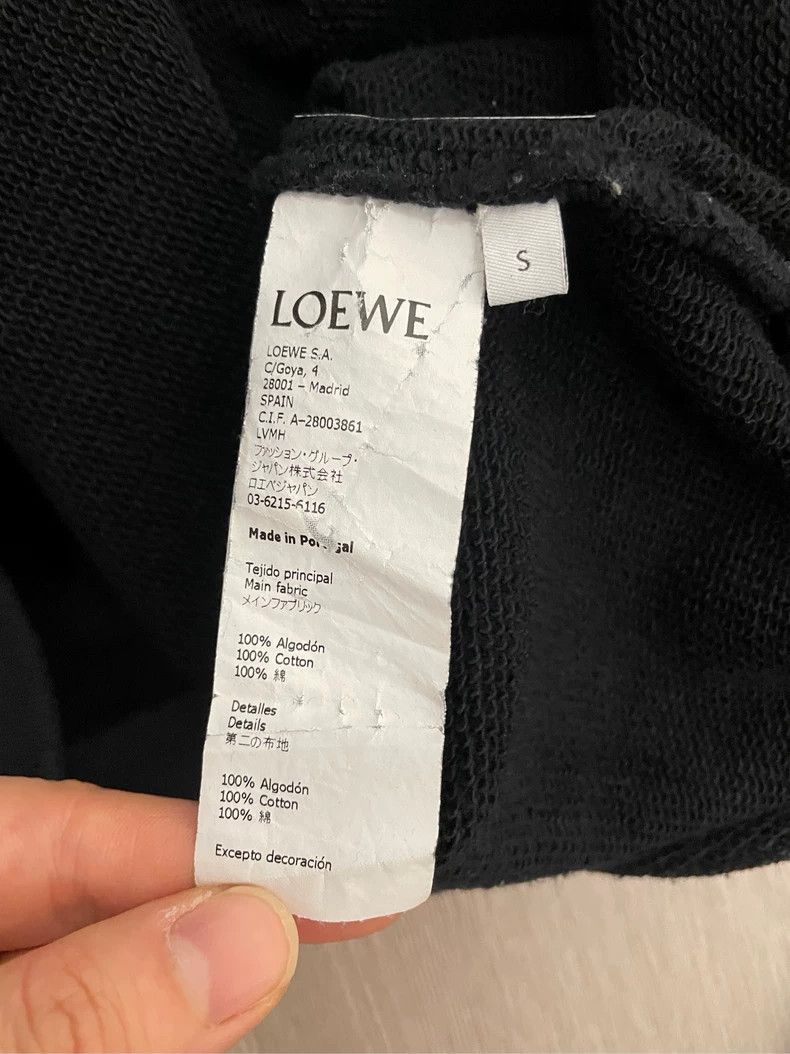 LOEWE Black embroidered Logo round neck hoodie