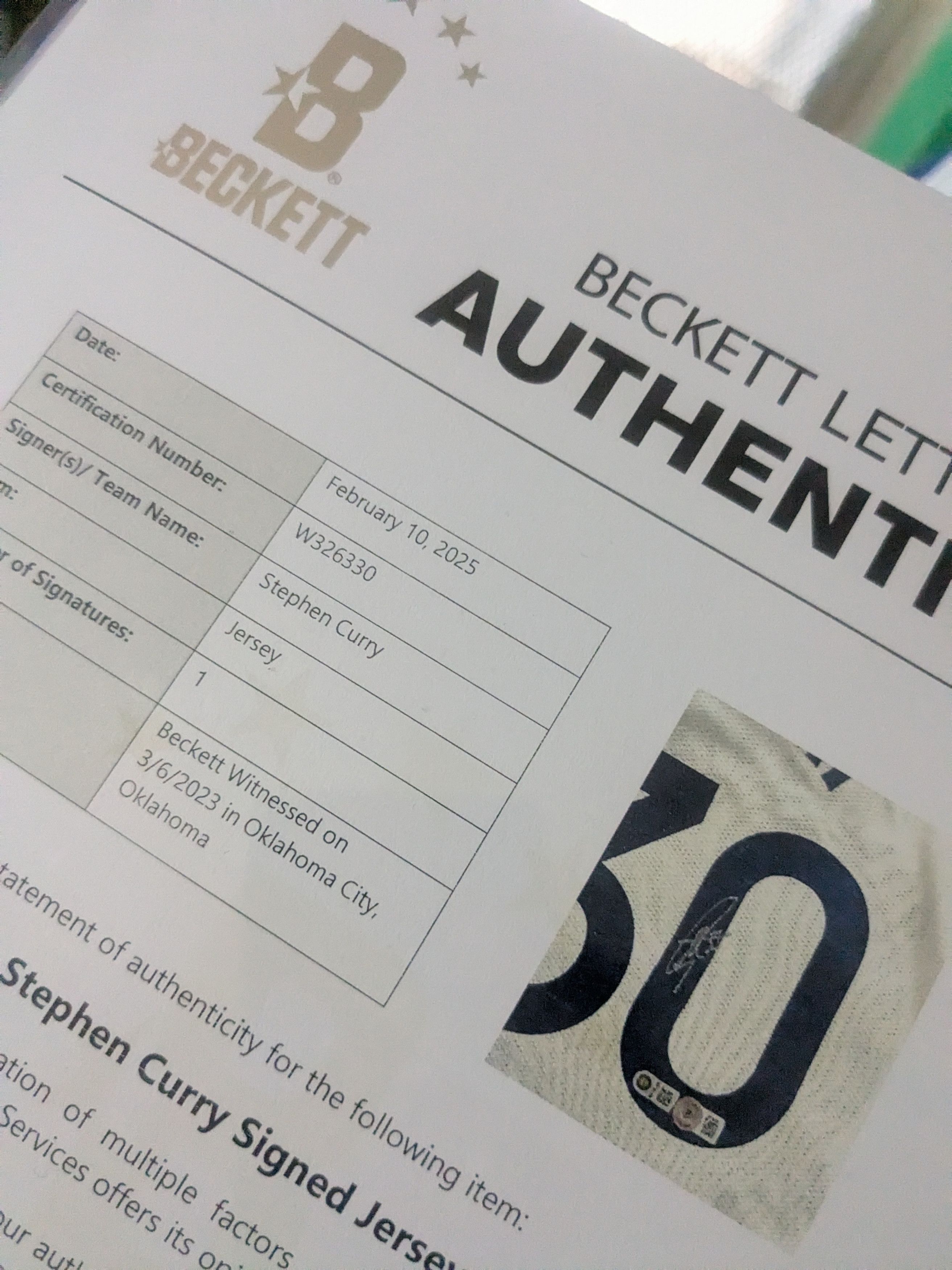 Nike Steph curry authentic signed gsw Nike jersey beckett Size US L / EU 52-54 / 3 - 18 Thumbnail
