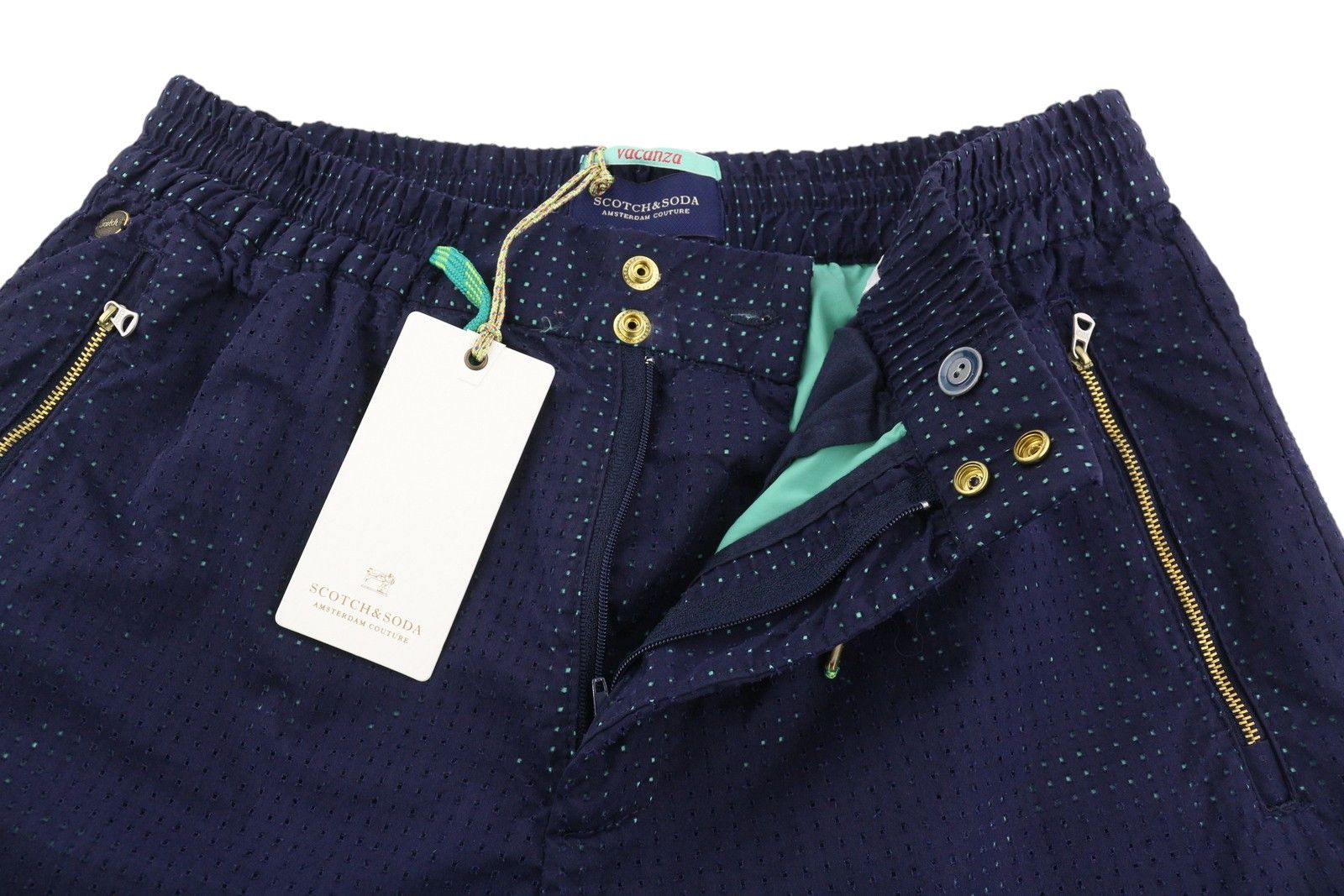 Scotch & Soda W28 Dark Blue Zip Elastic Waist Lined Pockets 84197 Size US 28 / EU 44 - 4 Thumbnail