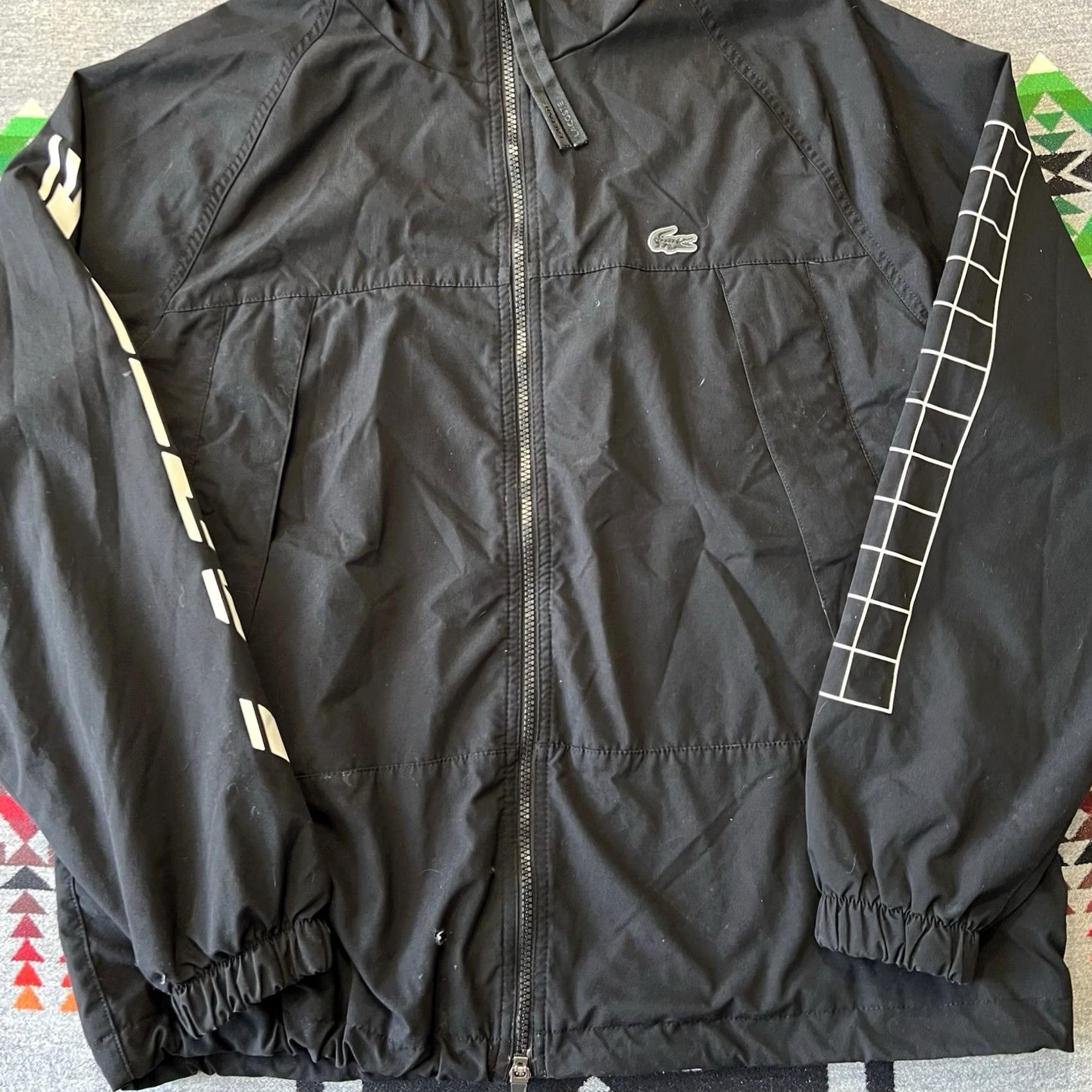 Lacoste Lacoste Hooded Jacket Mens Large Black Full Zip Lined L C8 Size US L / EU 52-54 / 3 - 7 Thumbnail