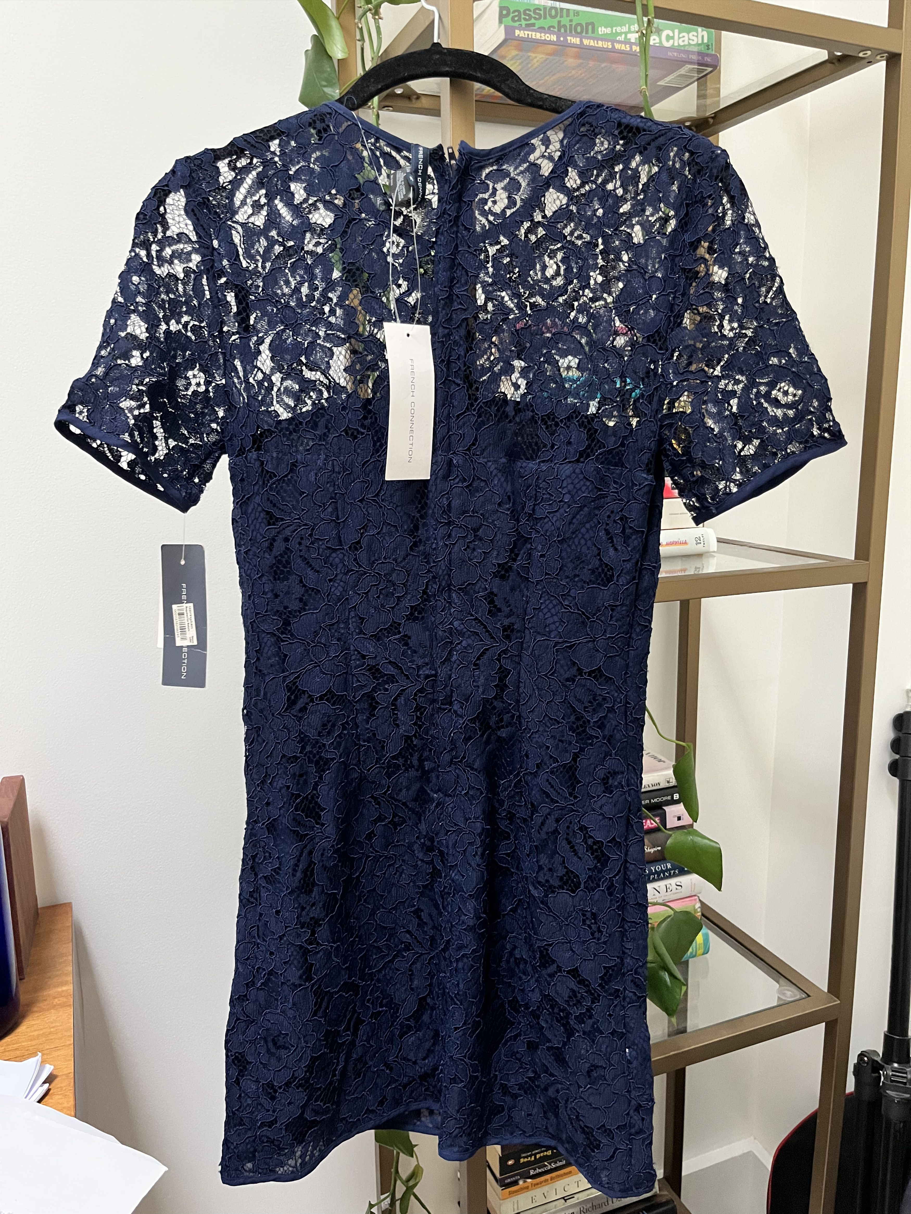 French Connection French Connection Navy Blue Mini Dress Size XS / US 0-2 / IT 36-38 - 3 Thumbnail