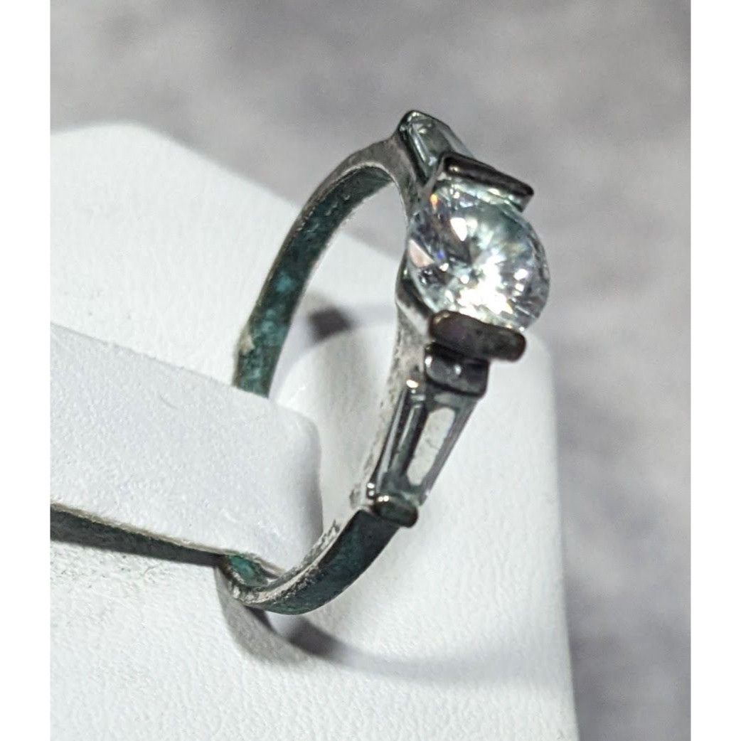 Other Elegant Clear Gemmed Silver Tone Engagement Ring Size 7 Size ONE SIZE - 11 Thumbnail
