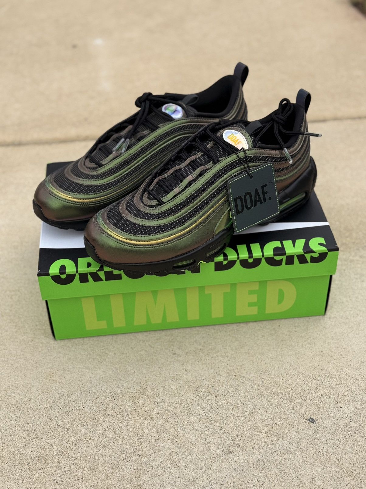 Size 12 Nike Air Max 95/97 “Storm” – Oregon Ducks Edition