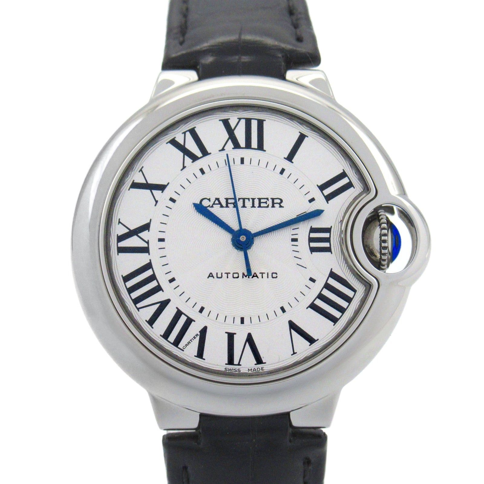 Cartier Cartier Baron Blue Women Watch Automatic Winding Stainless Steel Crocodile Leather Silver Size ONE SIZE - 1 Thumbnail