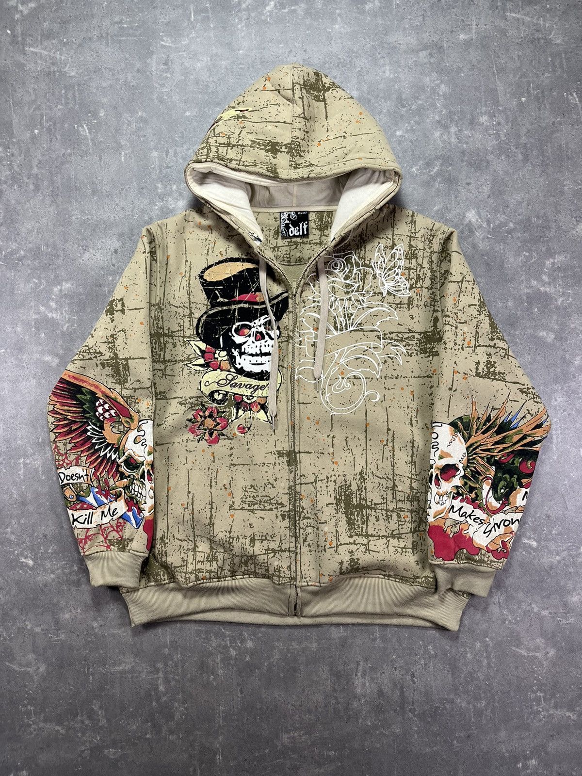 Southpole 00s Delf Baggy Printed AOP Skulls Zip Hoodie 4XL Imperious Size US XXL / EU 58 / 5 - 1 Thumbnail