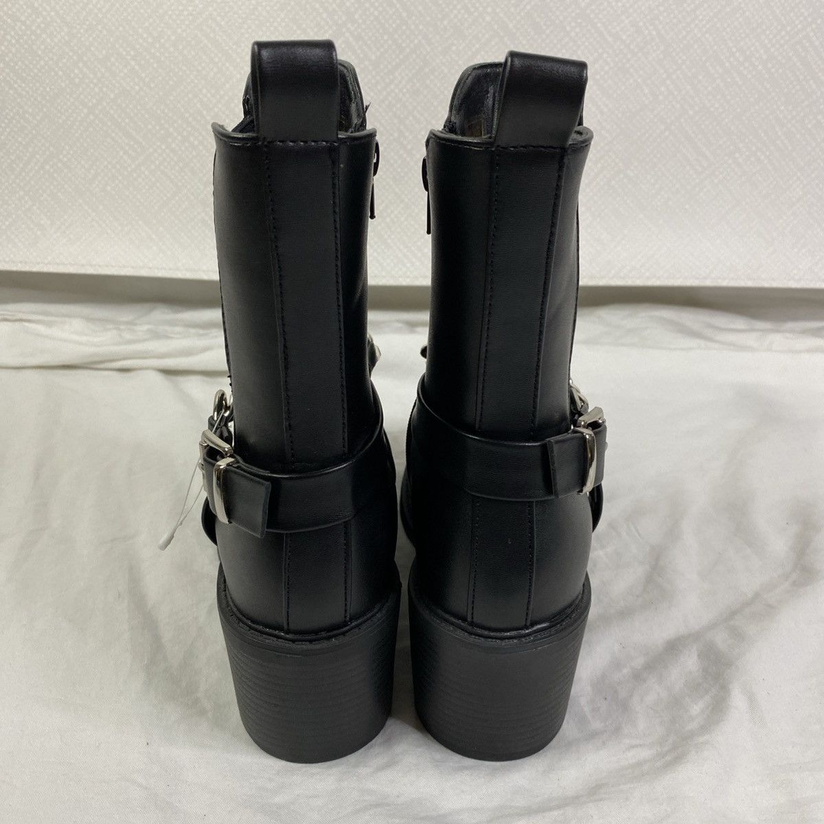 Other Pazzle Chain Ankle Boots Womens Black Sz 8.5 Block Heel NWOT Size US 8.5 / IT 38.5 - 4 Thumbnail