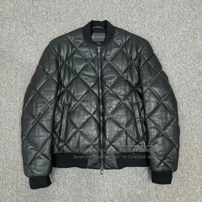 Versace Versace Black diamond rivet full leather down jacket jacke Size US M / EU 48-50 / 2 - 1 Thumbnail