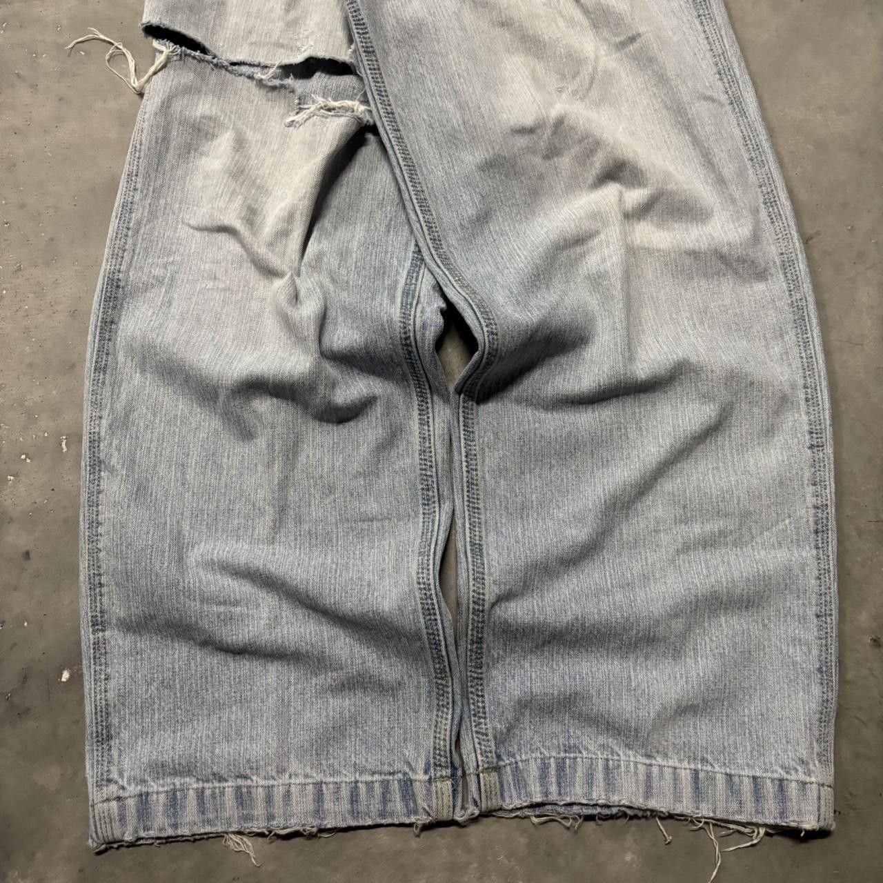 Japanese Brand × Vintage Crazy Vintage Y2K/2000s Baggy Light Wash Distressed Skater Carpenter Denim Jeans! Size US 31 - 6 Thumbnail