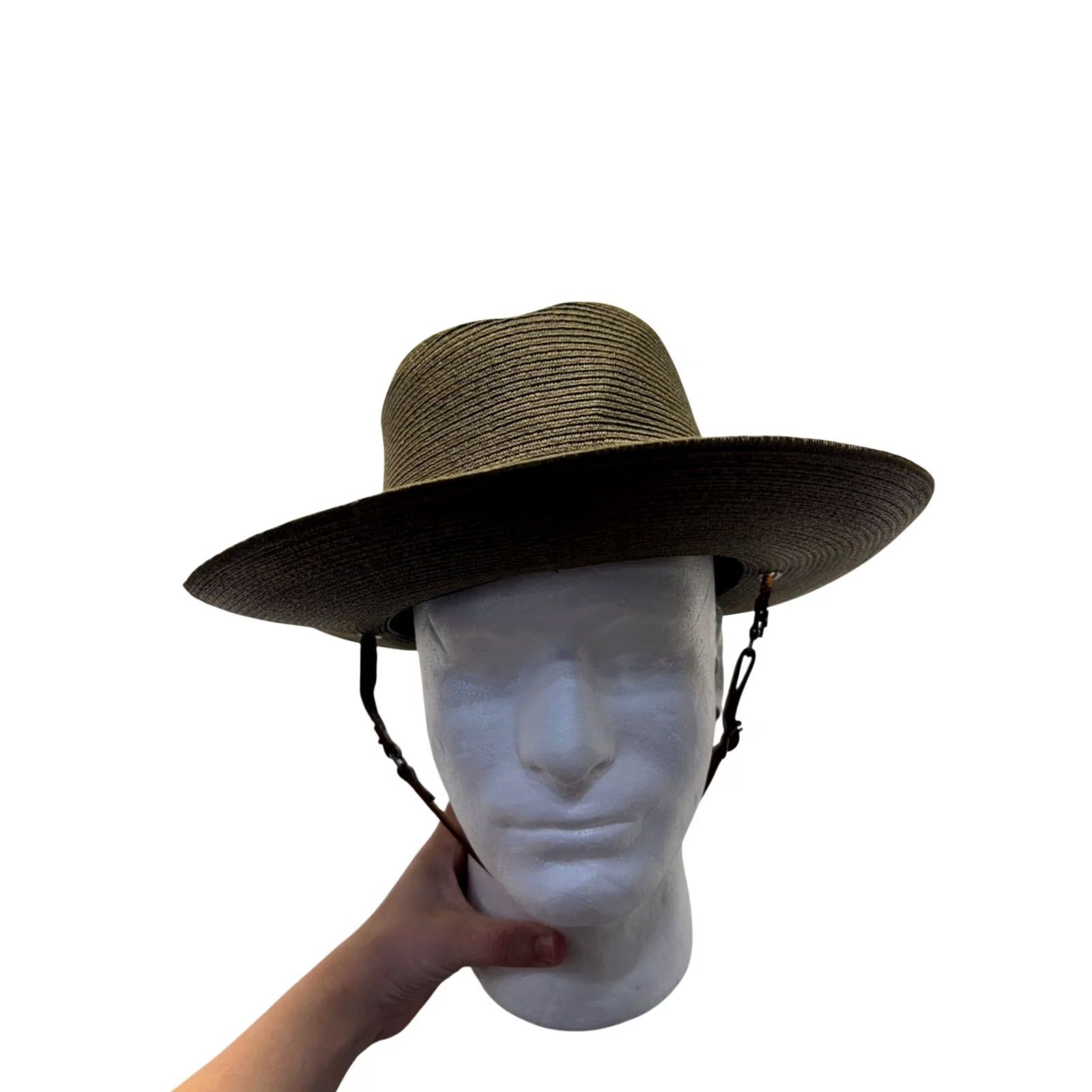 Stetson Stetson Campaign Hat Straw Olive Green With Chin Strap & Gold Acorn Cord 22 Women Mens Size ONE SIZE - 2 Thumbnail